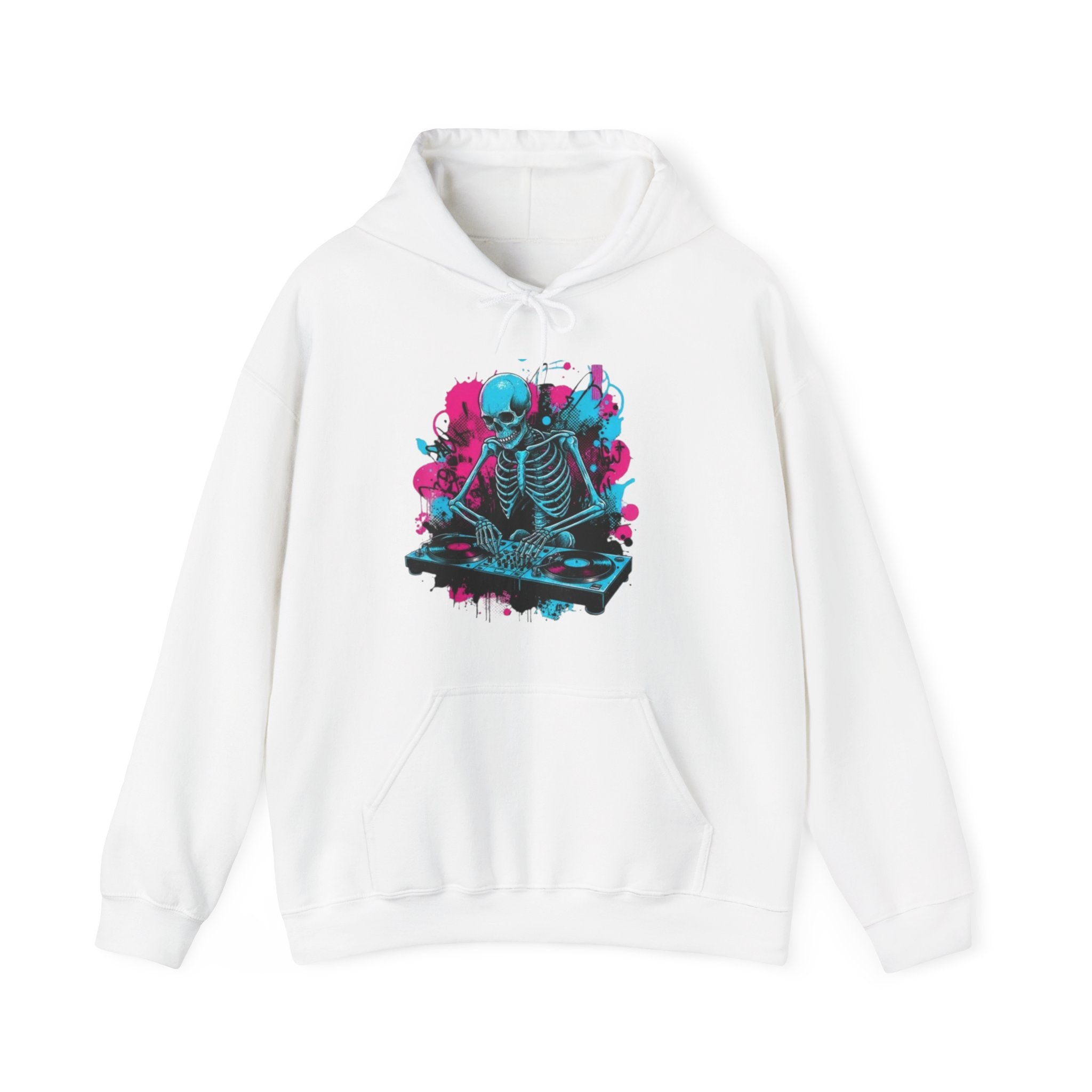 Hoodie — Neon Meditating Skeleton Graphic Hoodie