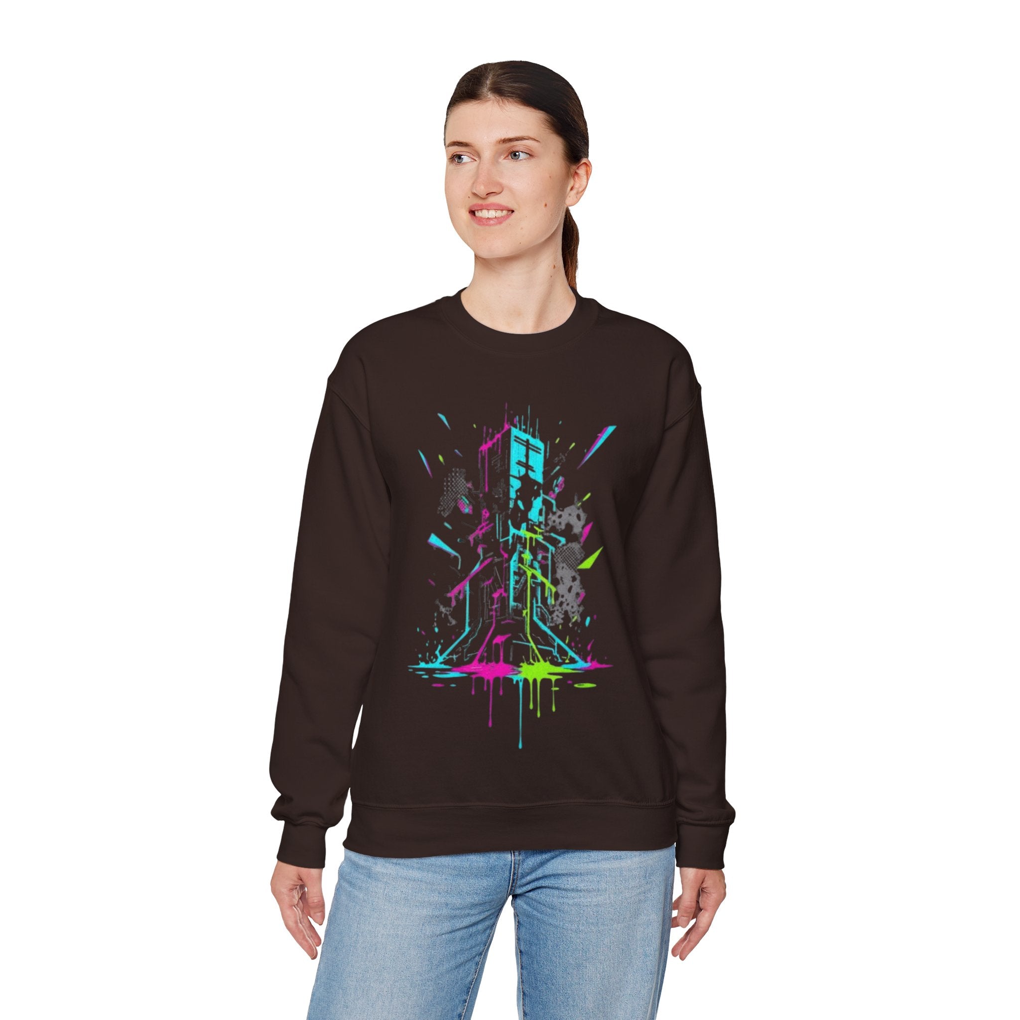 Neon Cyber City Crewneck Sweatshirt