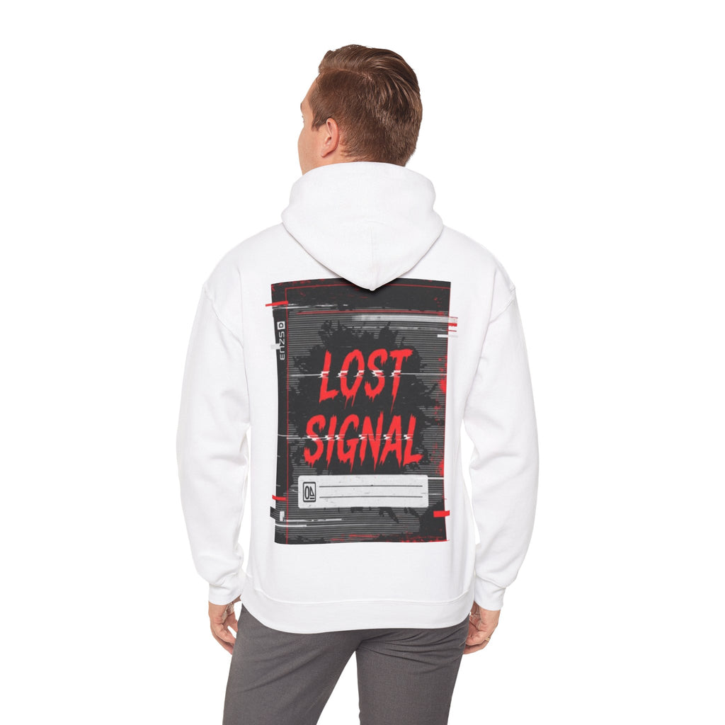 Lost Signal Hoodie - Retro Glitch Graphic Pullover