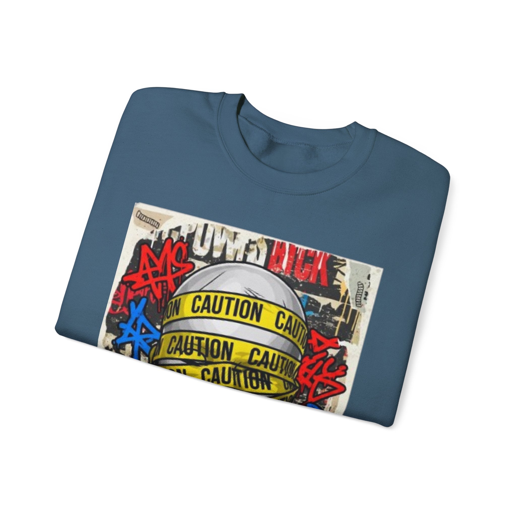 Caution Tape Graffiti Crewneck Sweatshirt