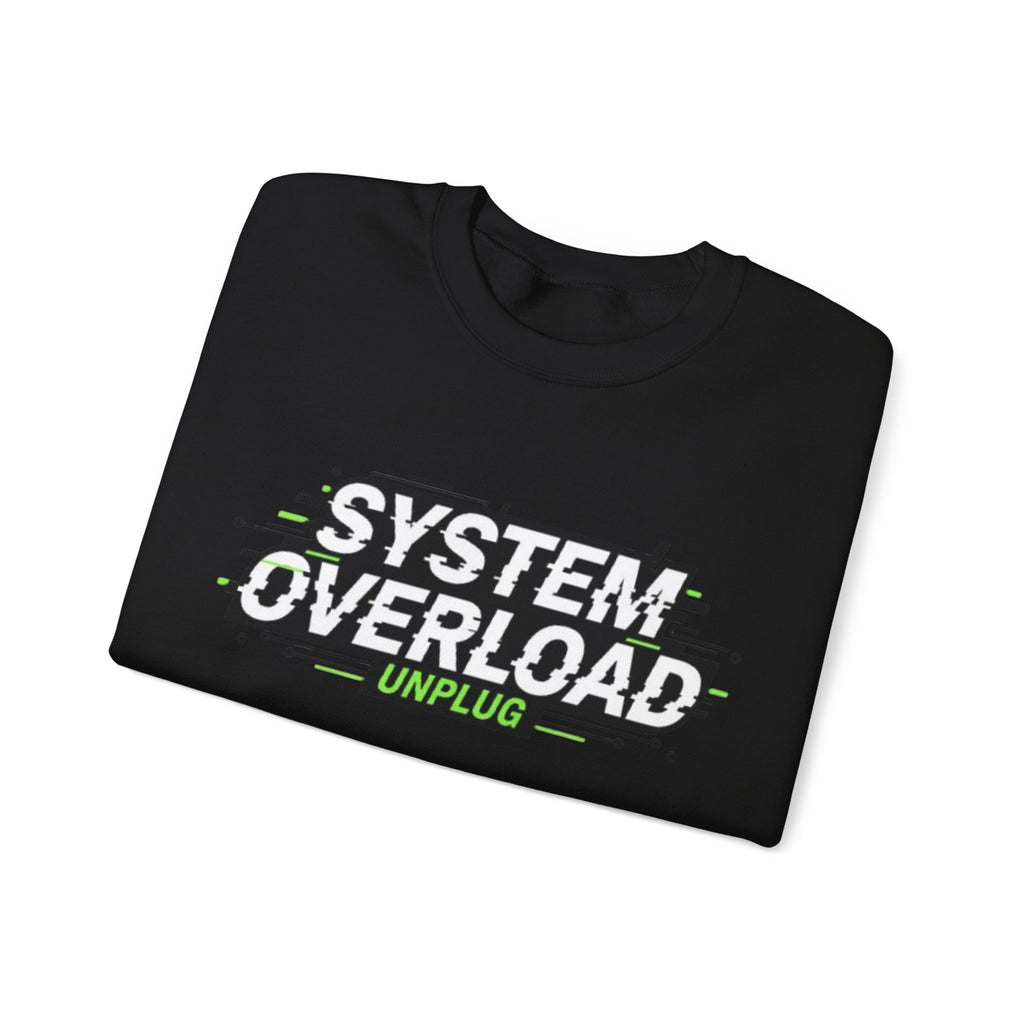 System Overload Crewneck Sweatshirt – "System Overload Unplug" Graphic Pullover