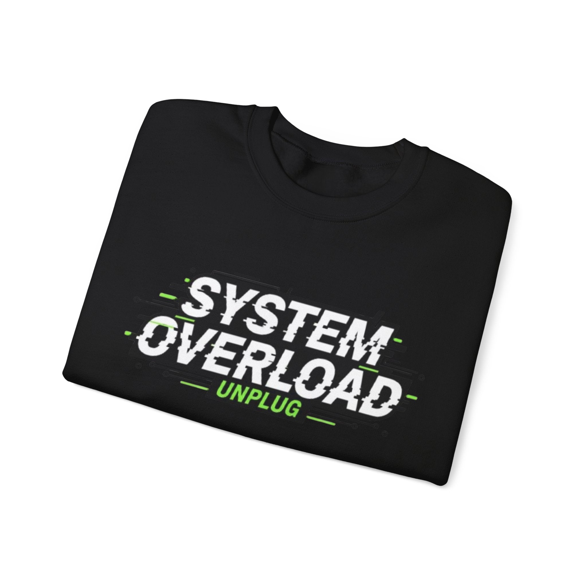 System Overload Crewneck Sweatshirt – "System Overload Unplug" Graphic Pullover