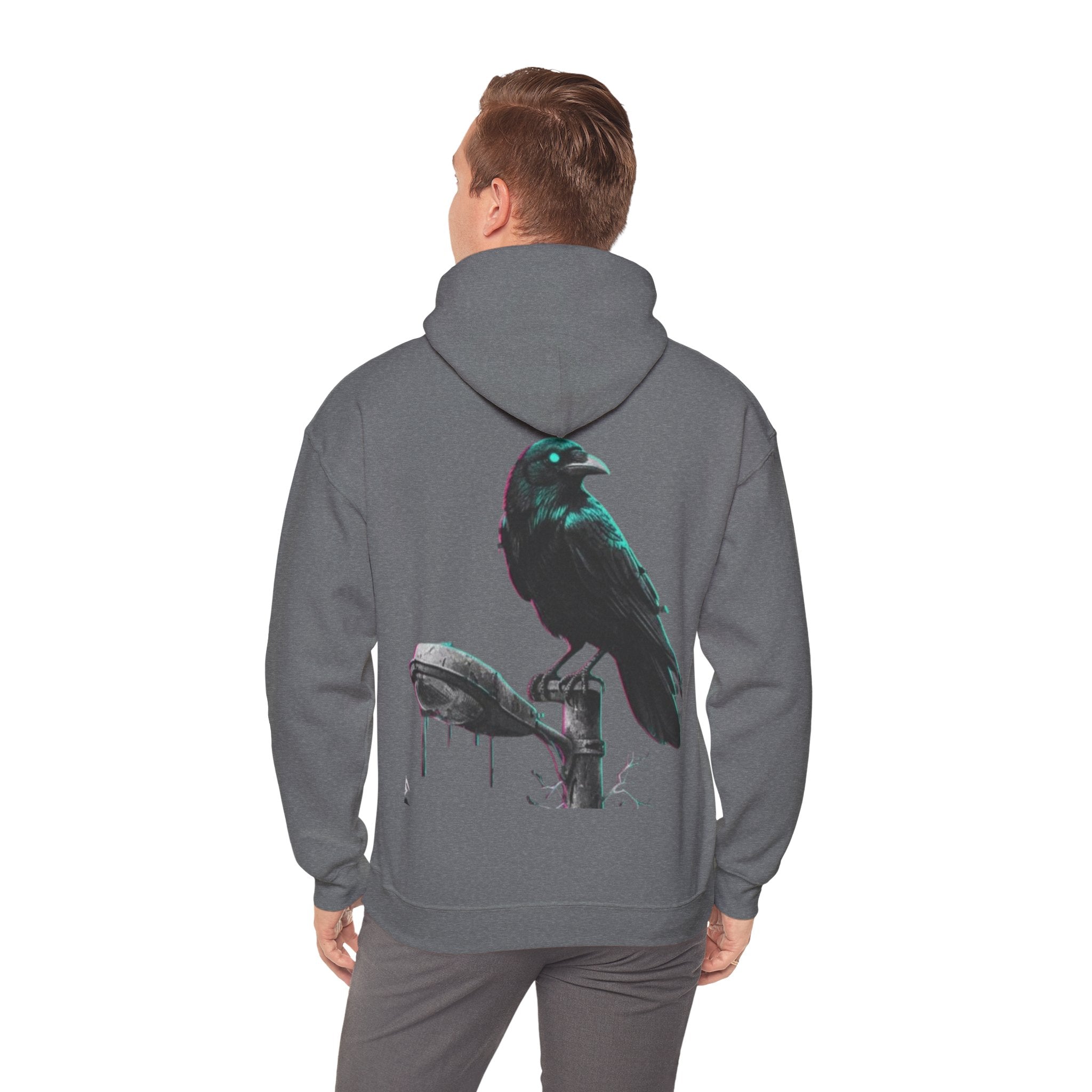 Raven Graveyard Hoodie - Gothic Crow Graphic Pullover