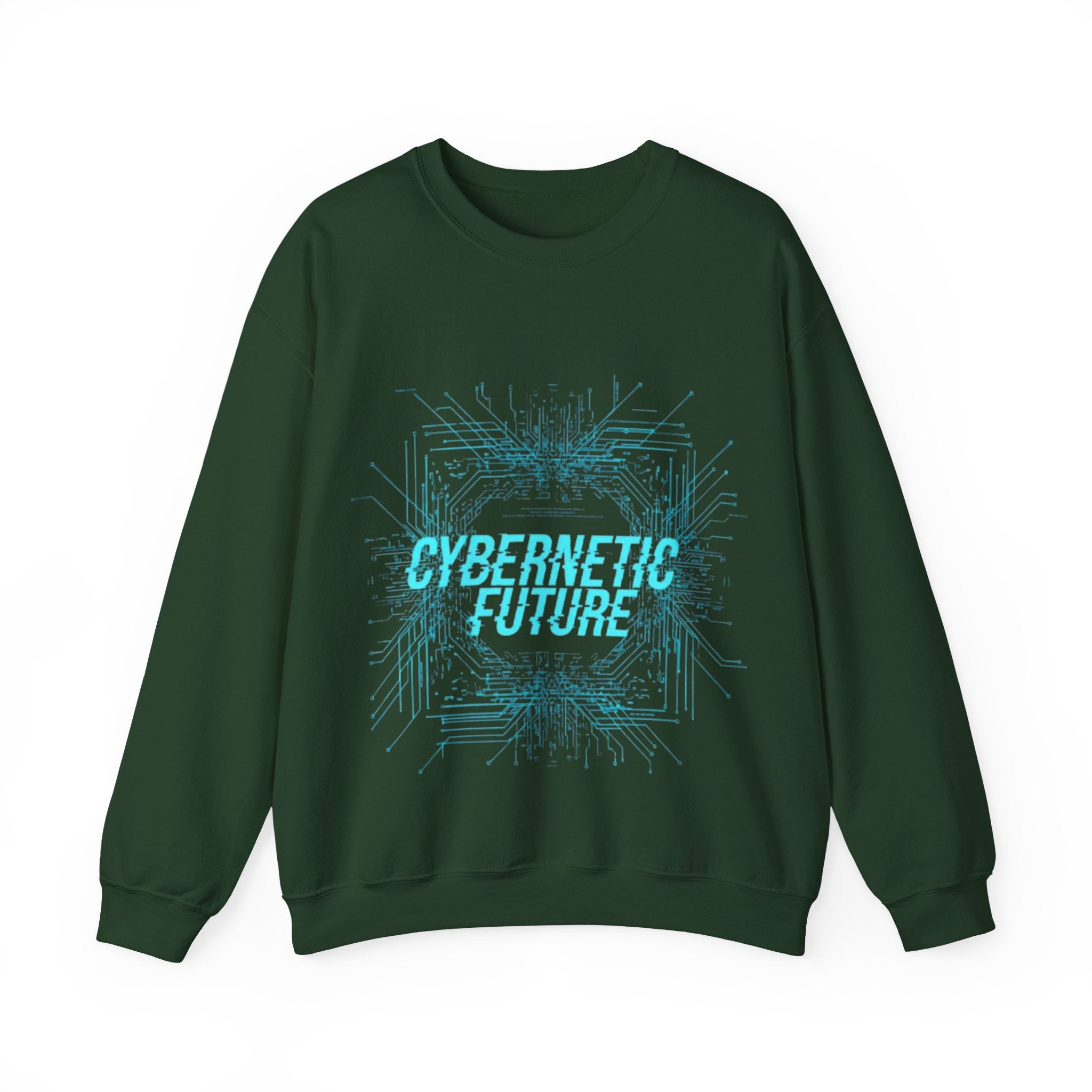 Cybernetic Future Crewneck Sweatshirt – Futuristic Tech Graphic Pullover