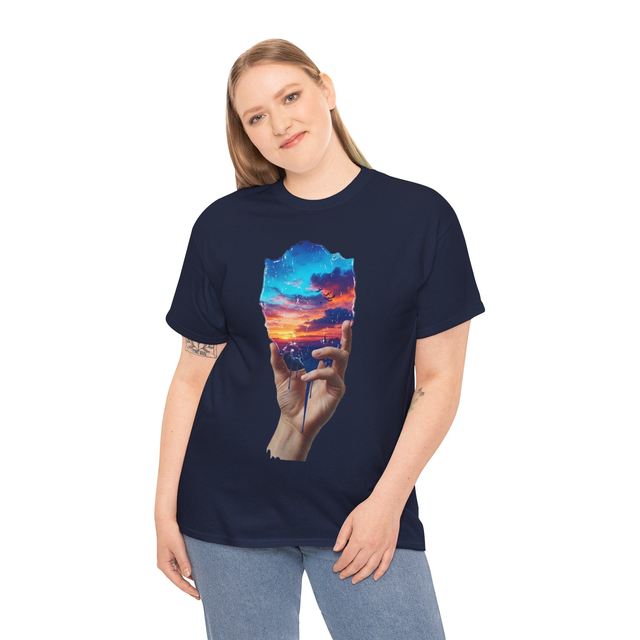 Sunset in Hand T-Shirt — Dreamy Sky Graphic Tee