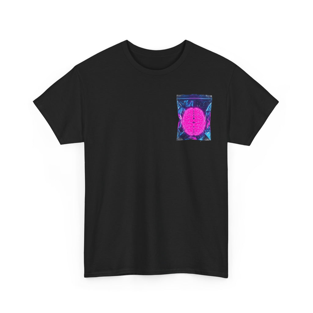 Retro Neon Sun Pocket Tee — 80s Vaporwave Graphic T-Shirt