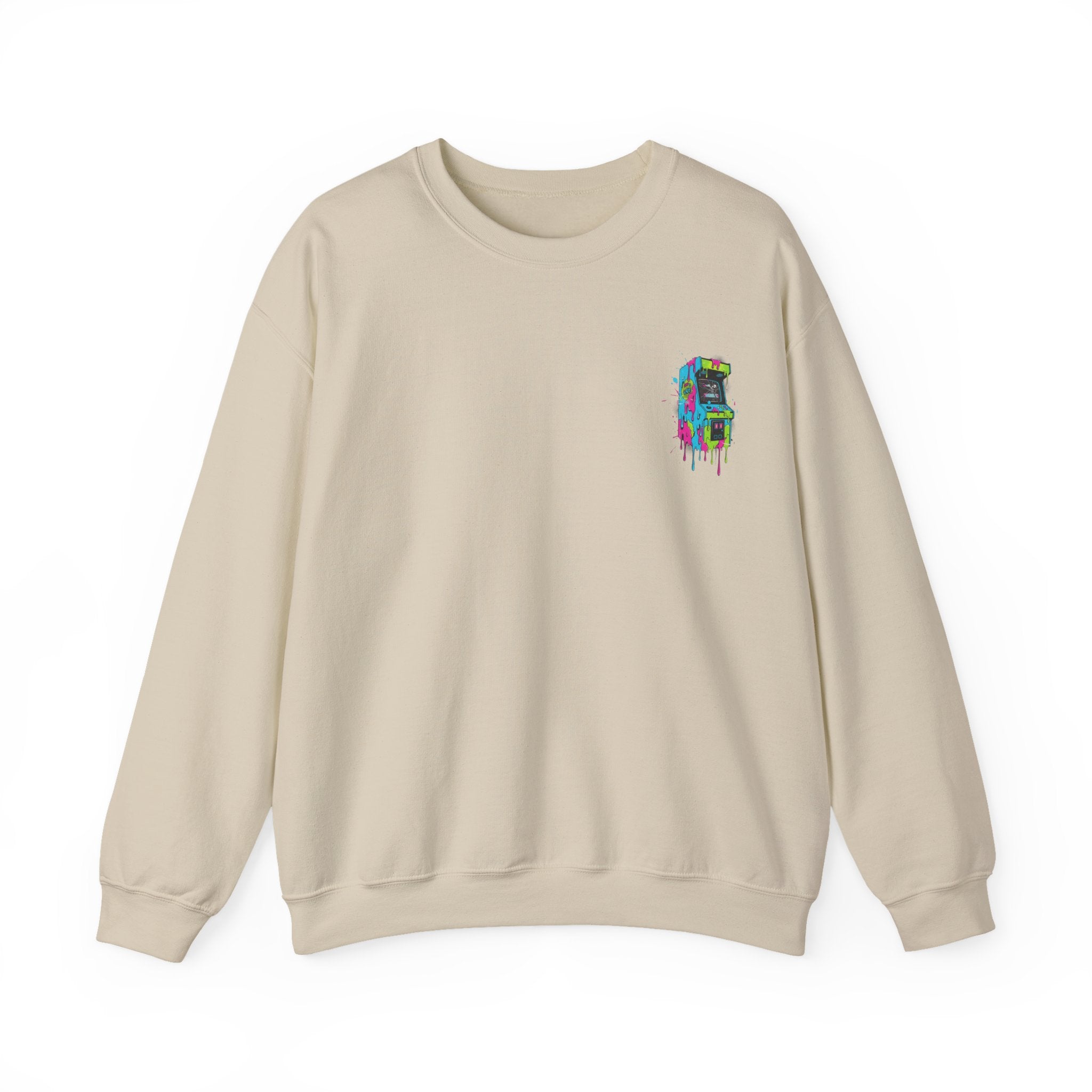 Crewneck Sweatshirt — Colorful Dripping Skull Graphic