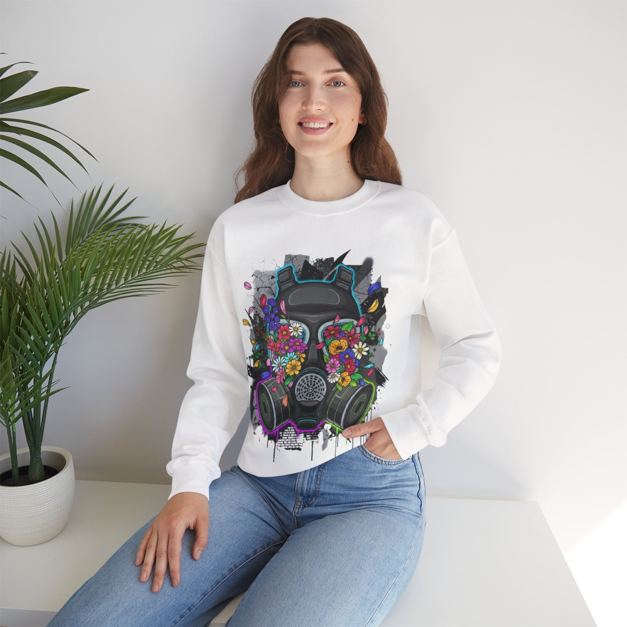 Floral Gas Mask Crewneck Sweatshirt
