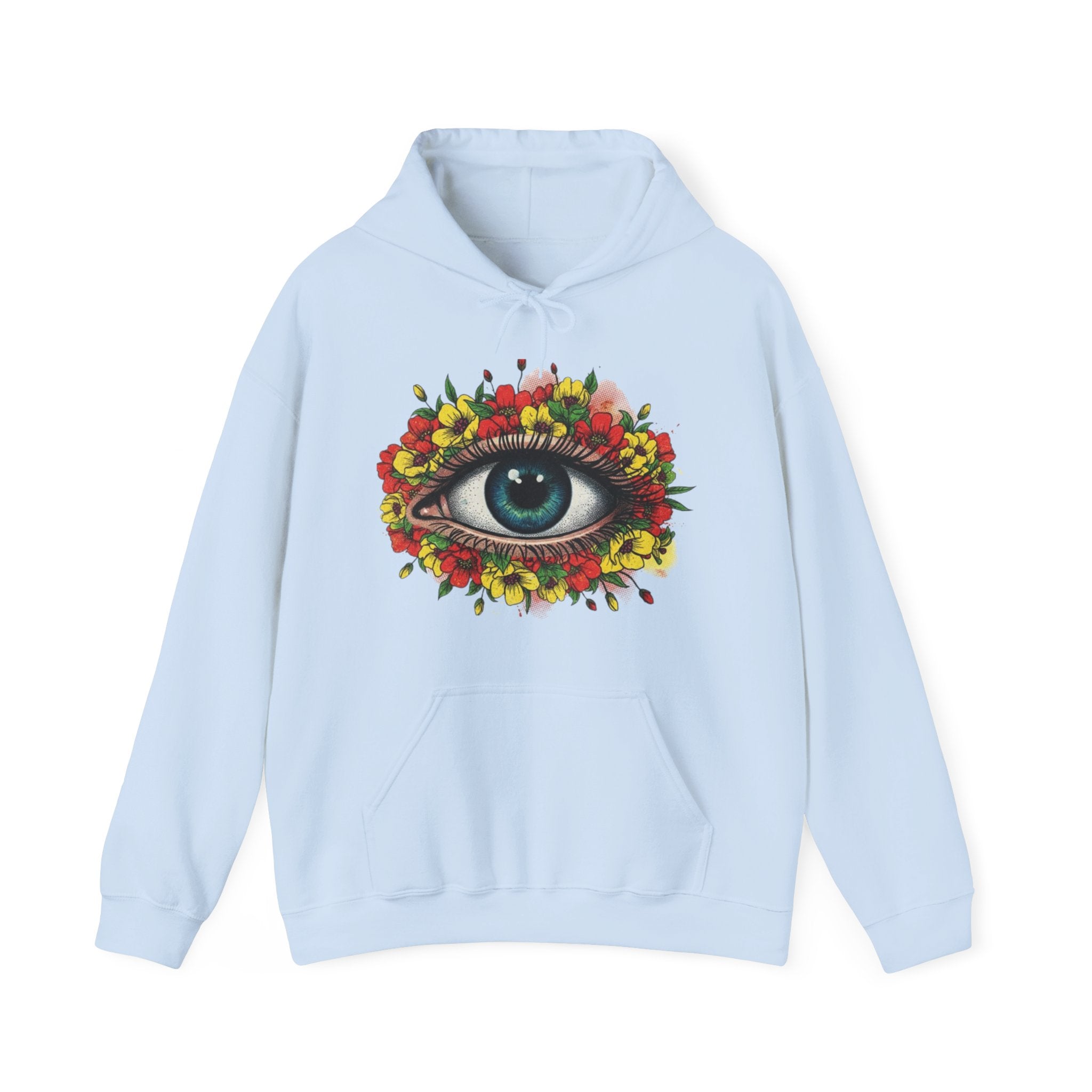 Floral Eye Hoodie — Surreal Botanical Graphic Sweatshirt