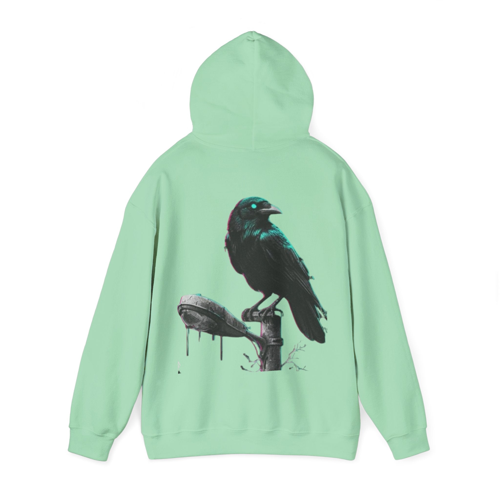 Raven Graveyard Hoodie - Gothic Crow Graphic Pullover