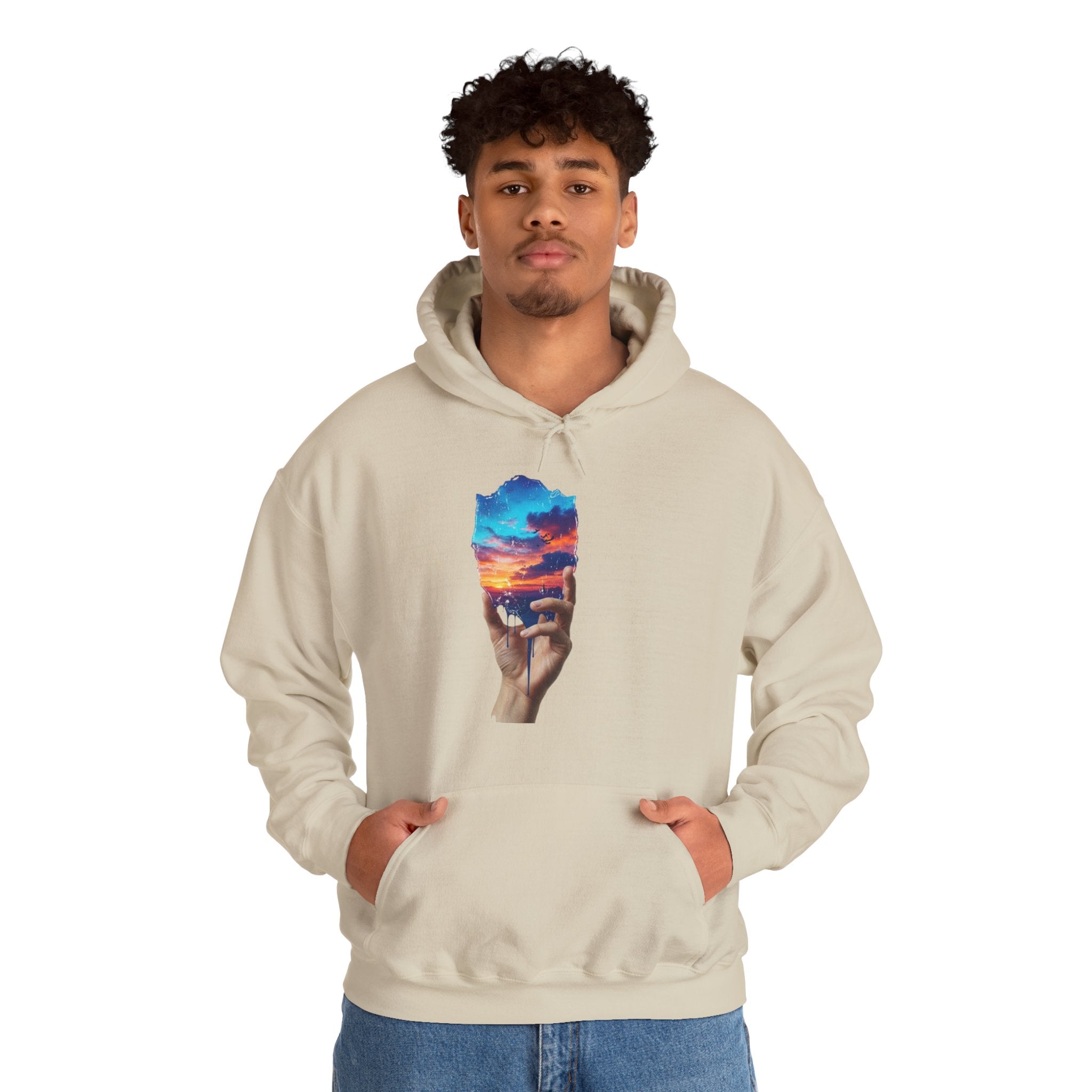 Hoodie — Hand Holding Sunset Sky Art Graphic Pullover