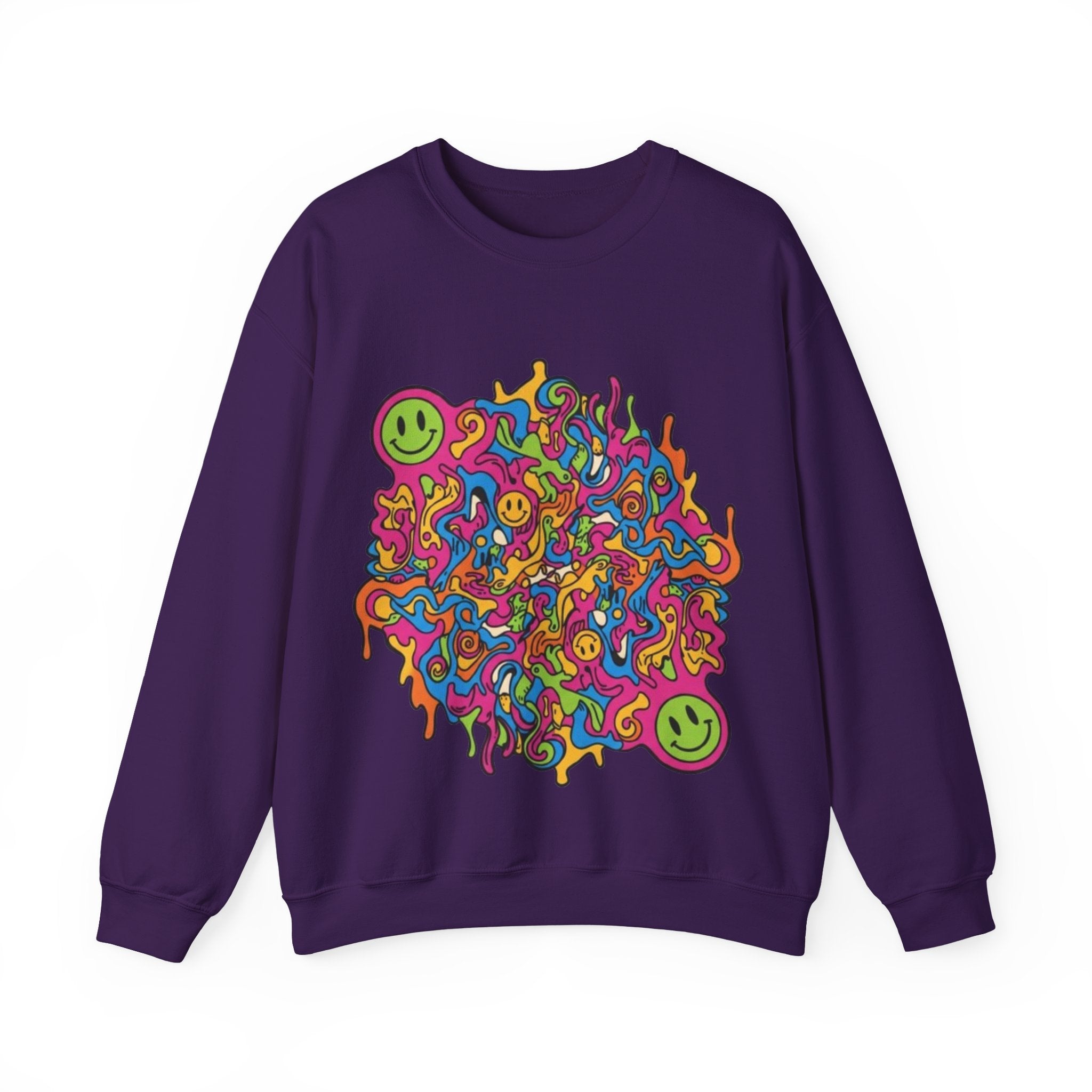 Psychedelic Smiley Swirl Crewneck Sweatshirt