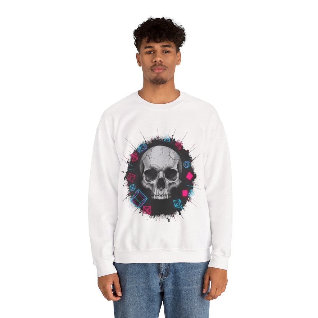 Skull Neon Geometry Crewneck Sweatshirt