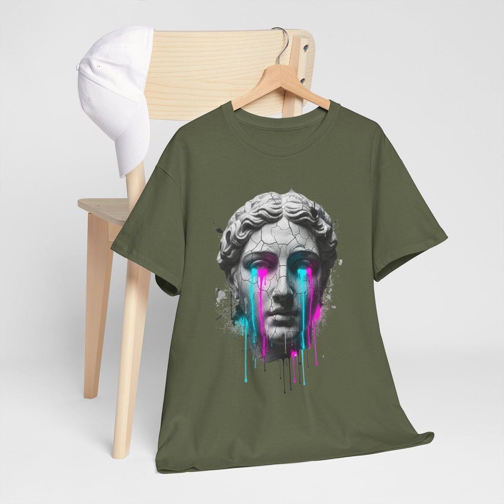 Statue Head Tee — Neon Drip Vaporwave Greek Bust T-Shirt