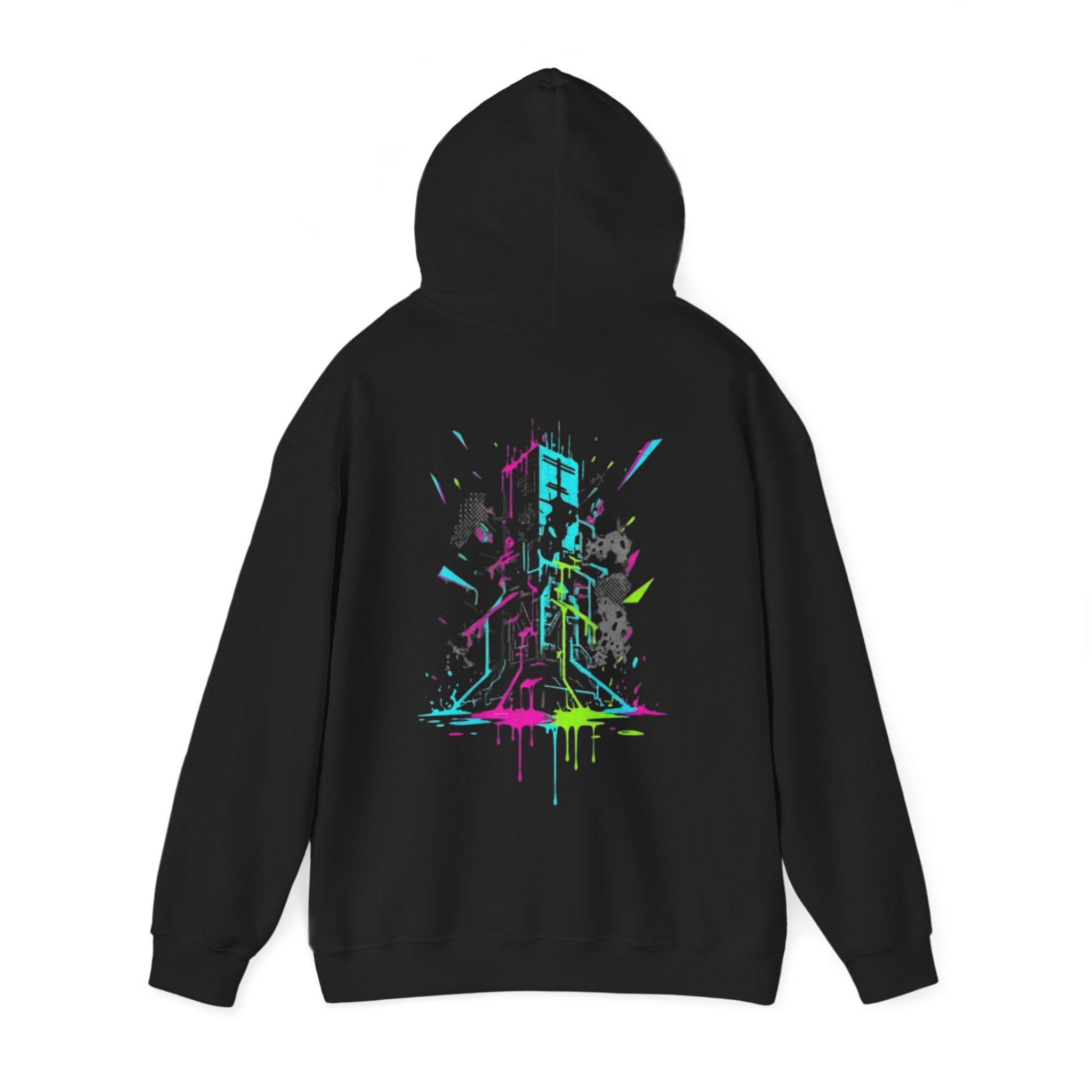 Retro Neon Arcade Hoodie — Pixel Tower Gaming Sweatshirt