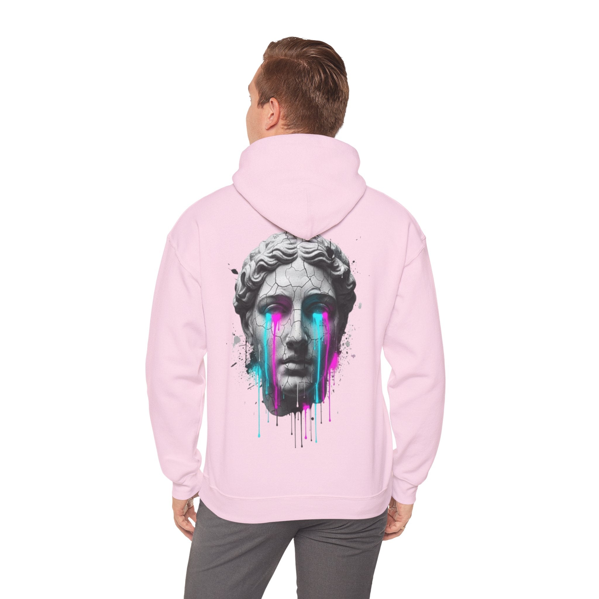 Statue Head Hoodie — Neon Drip Greek Bust Sweatshirt