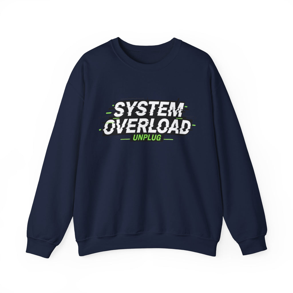 System Overload Crewneck Sweatshirt – "System Overload Unplug" Graphic Pullover