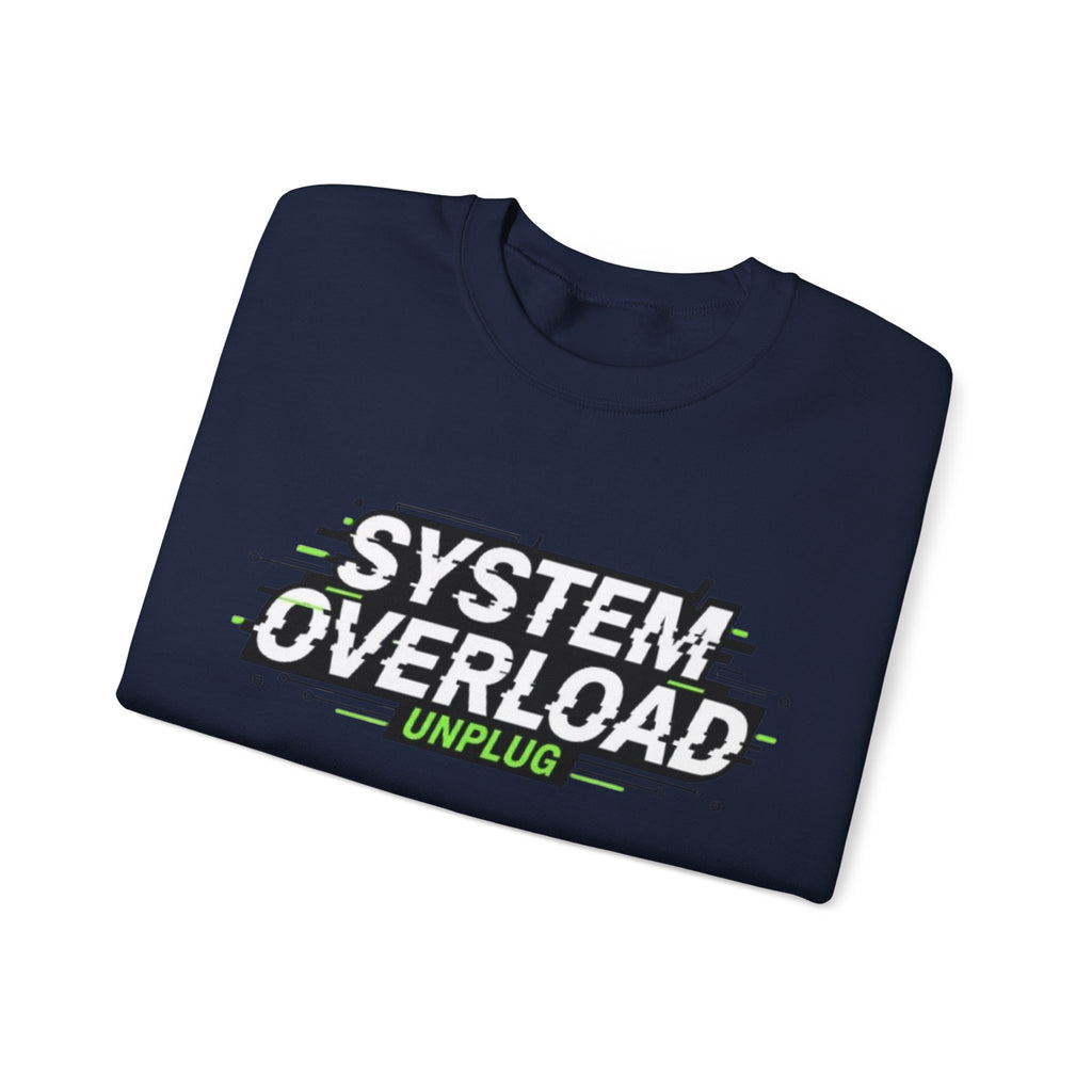 System Overload Crewneck Sweatshirt – "System Overload Unplug" Graphic Pullover