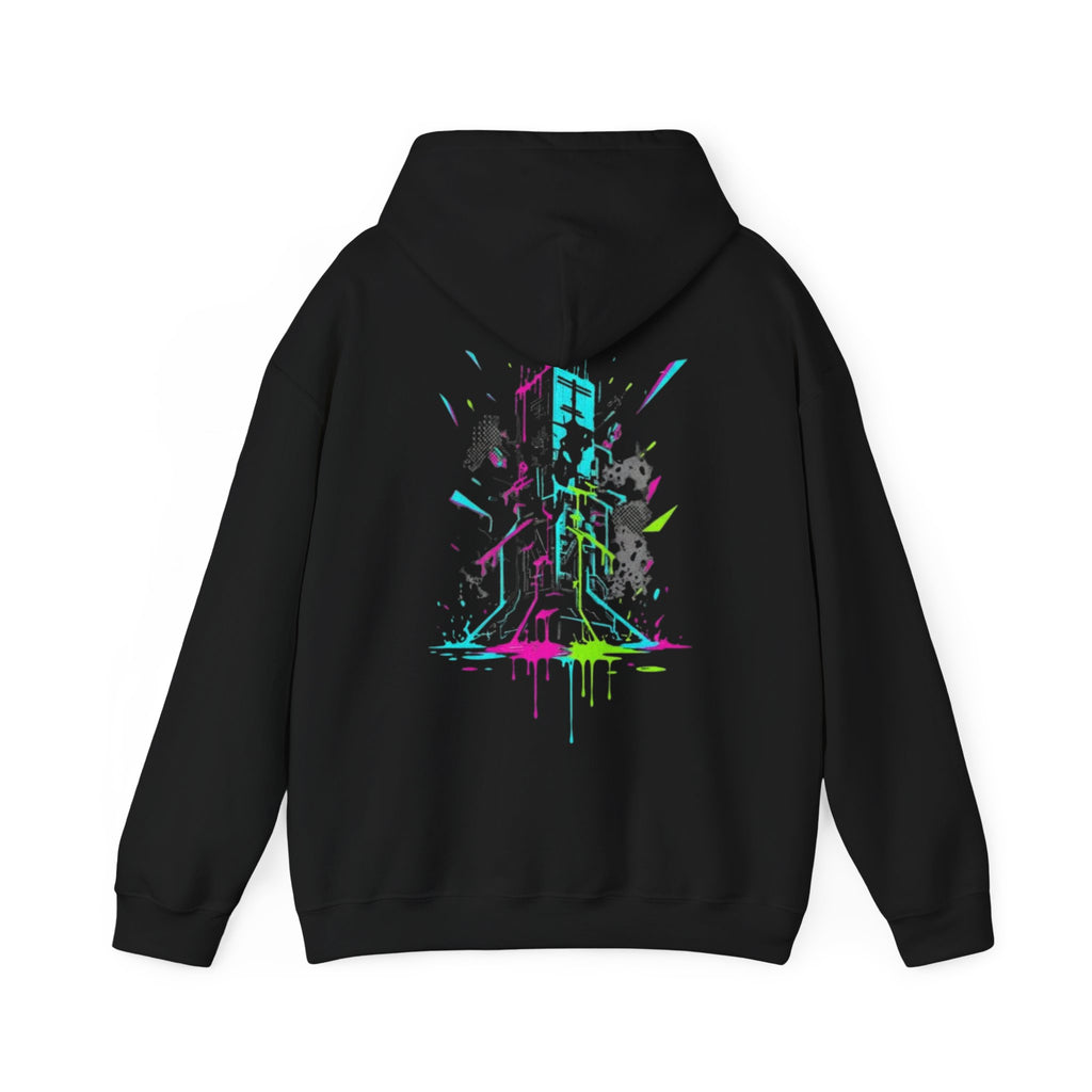 Retro Neon Arcade Hoodie — Pixel Tower Gaming Sweatshirt