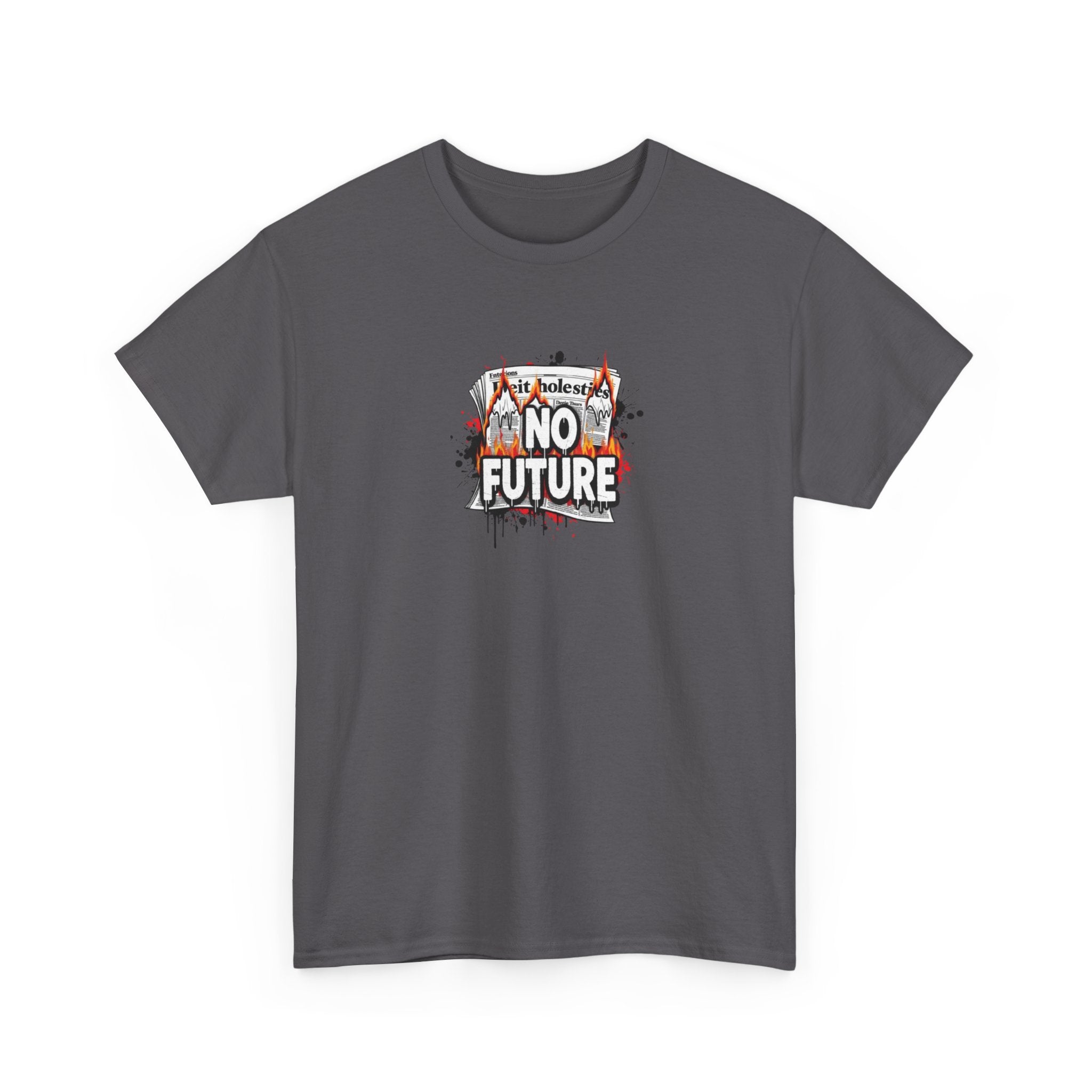 No Future Graphic Tee — Retro Punk Flame Skateboard Design