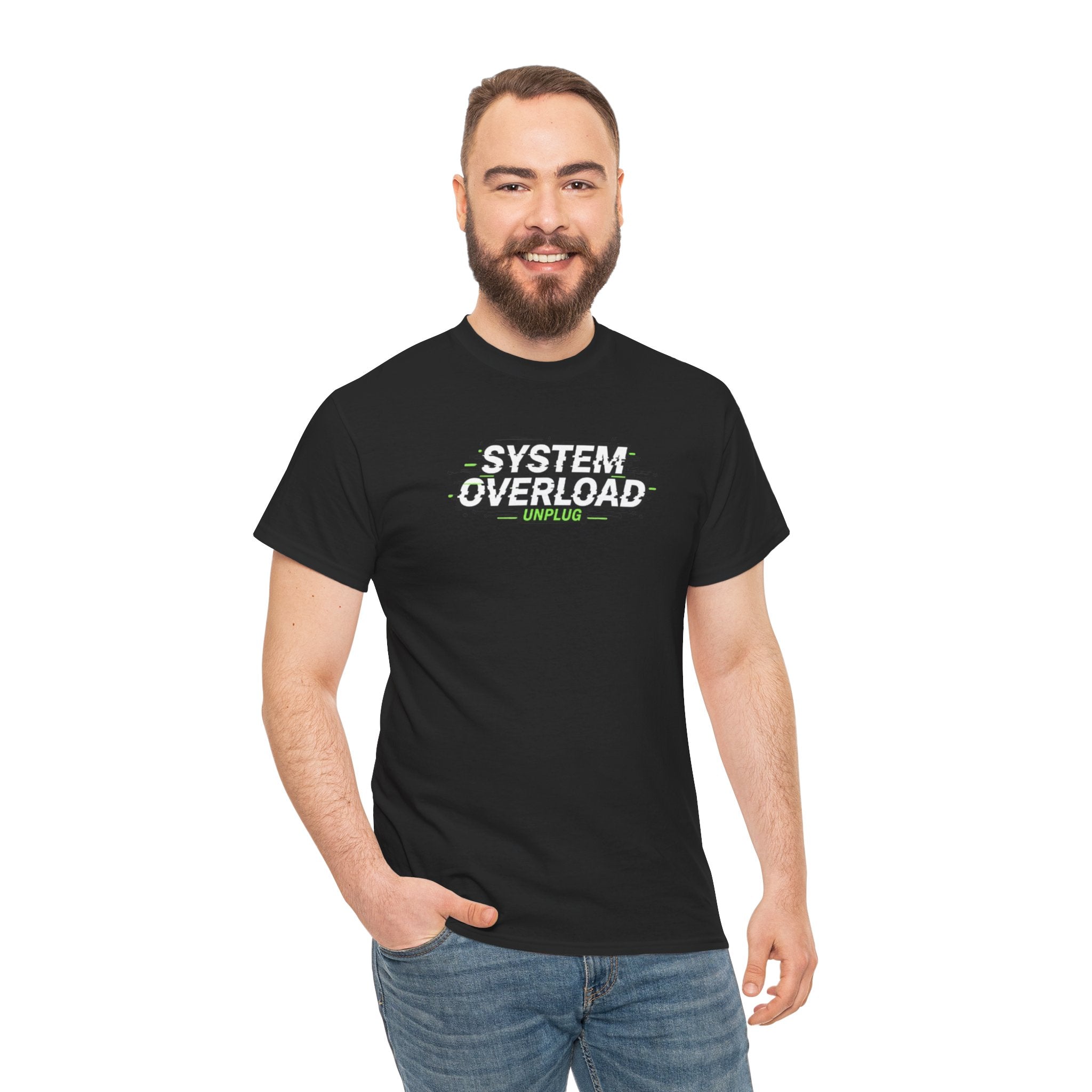 T-Shirt — "System Overload" Glitch Tech Graphic Tee