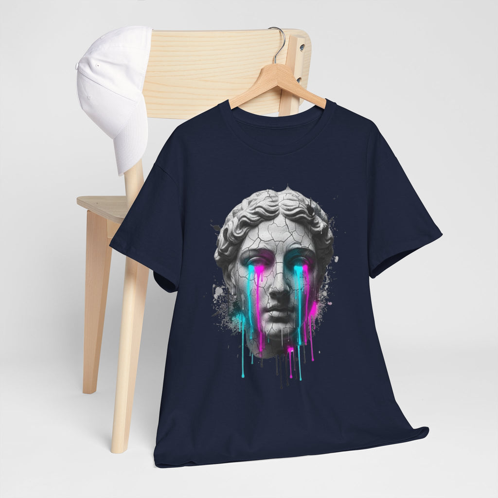 Statue Head Tee — Neon Drip Vaporwave Greek Bust T-Shirt