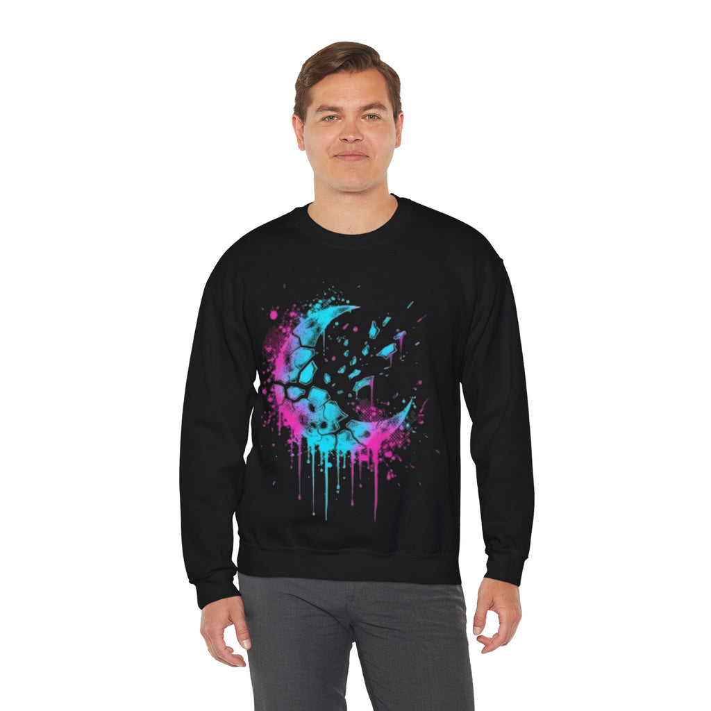 Galaxy Moon Splash Crewneck Sweatshirt