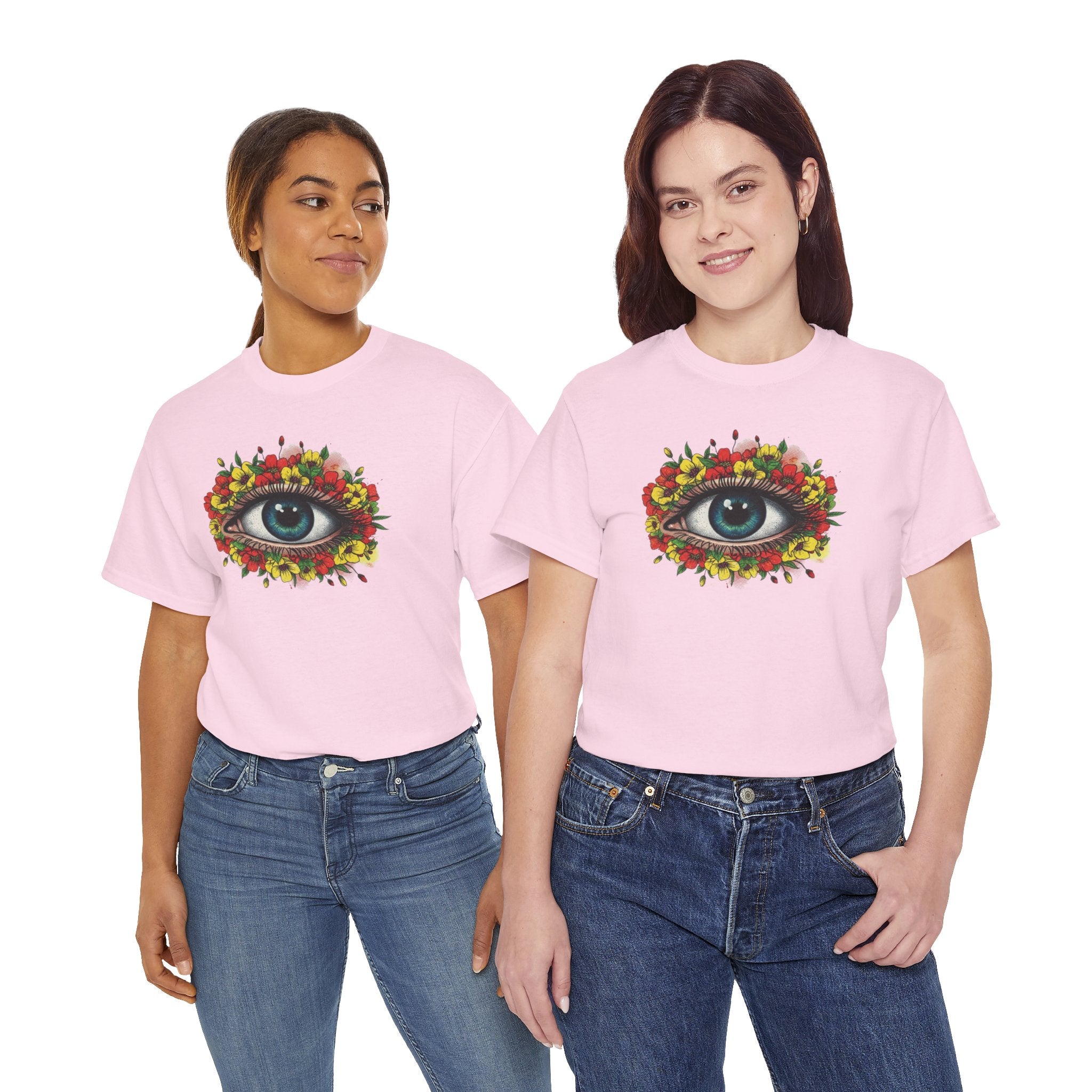 Mystic Floral Eye T-Shirt — Botanical All-Seeing Eye Graphic Tee