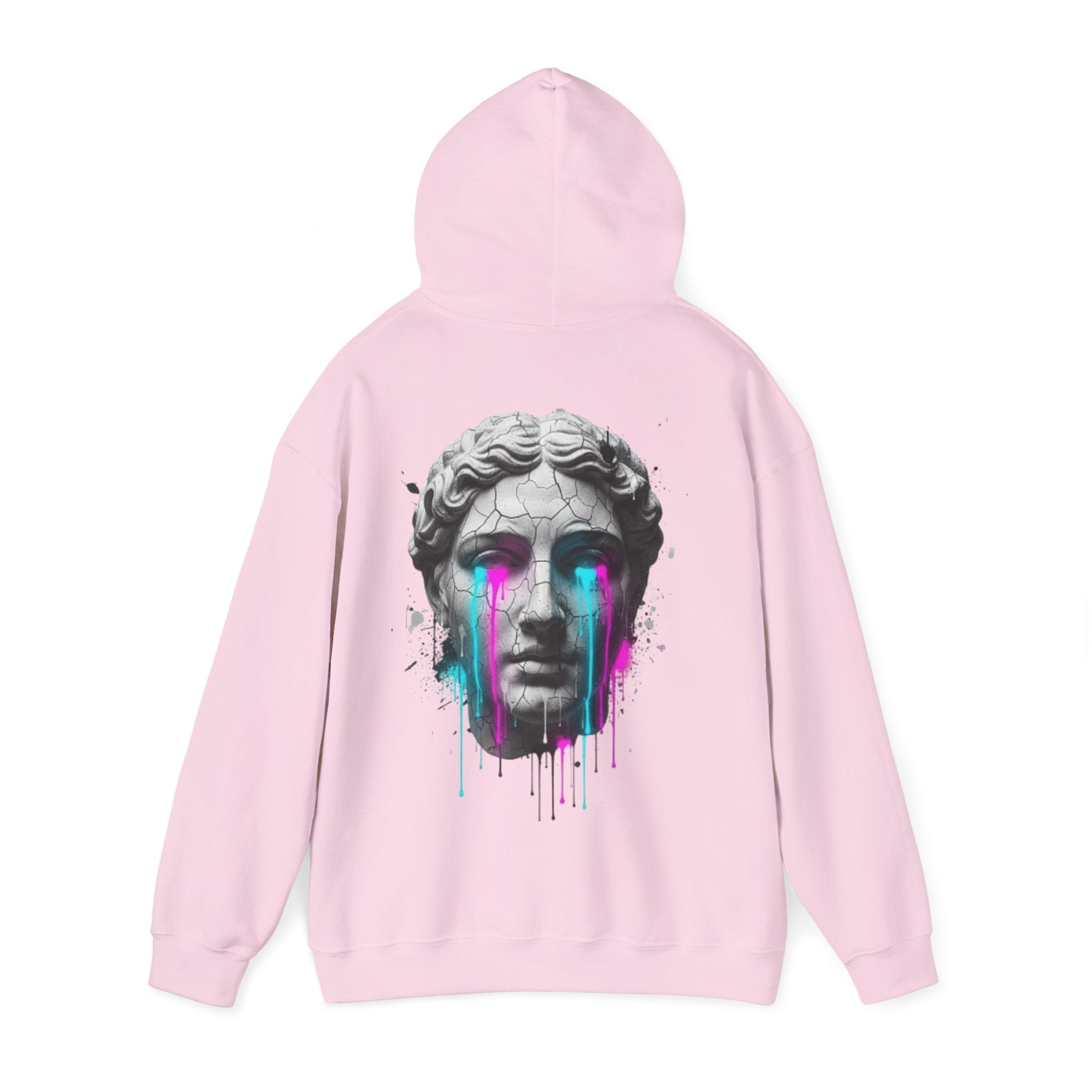 Statue Head Hoodie — Neon Drip Greek Bust Sweatshirt