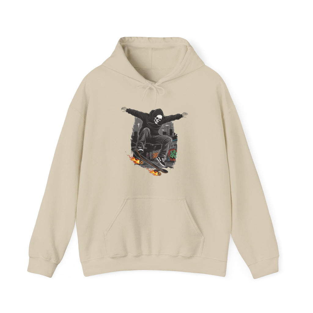 Skull Skateboarder Hoodie – Grim Reaper Skate Graphic Pullover