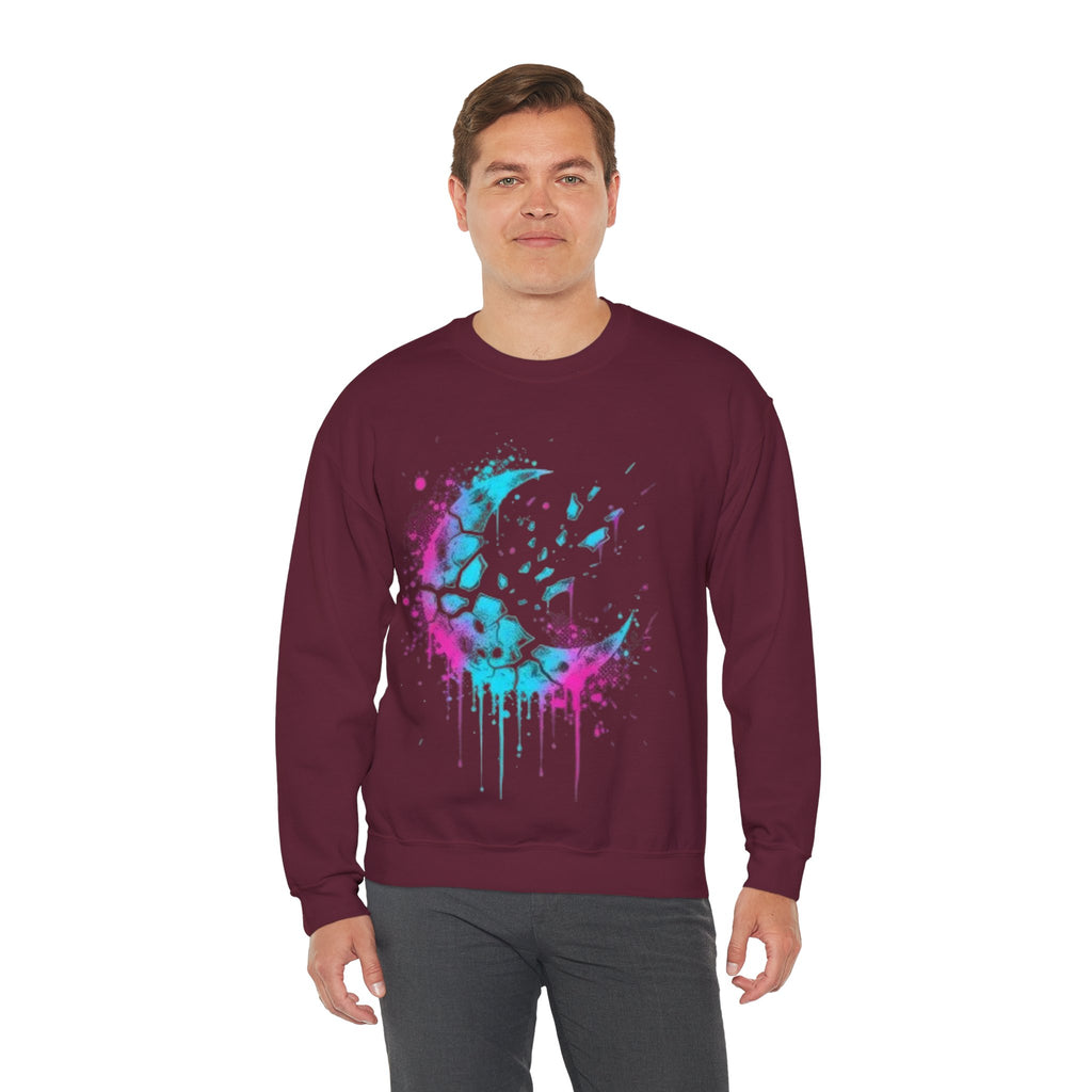 Galaxy Moon Splash Crewneck Sweatshirt