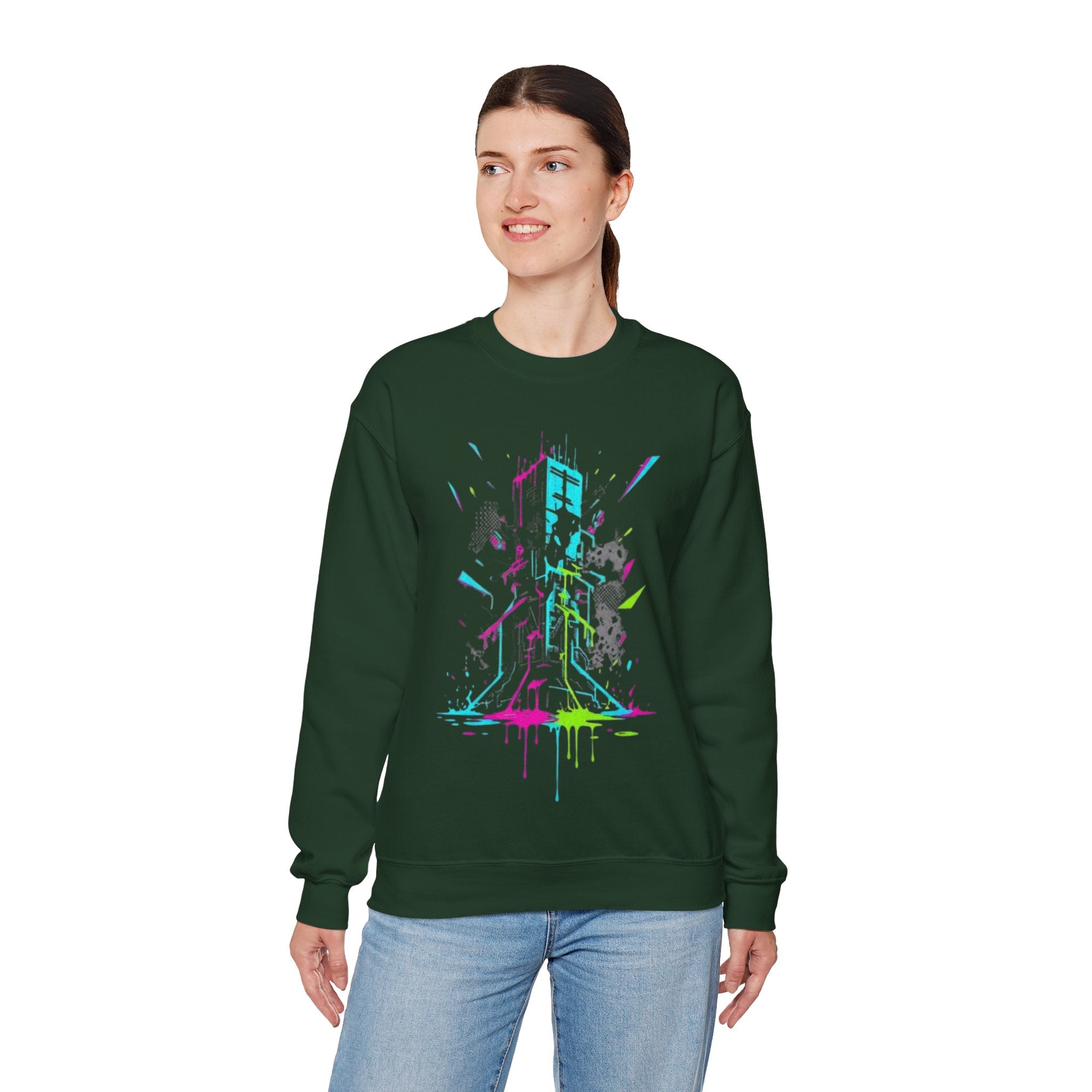 Neon Cyber City Crewneck Sweatshirt