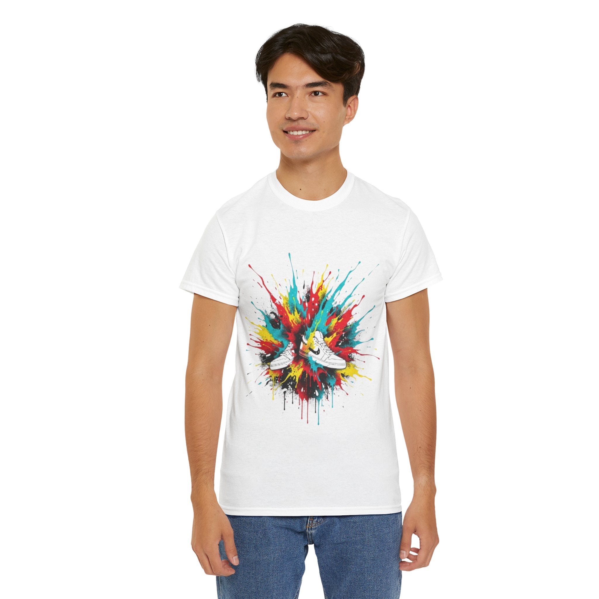 T‑Shirt — Colorful Paint Splash Sneakers Graphic Tee
