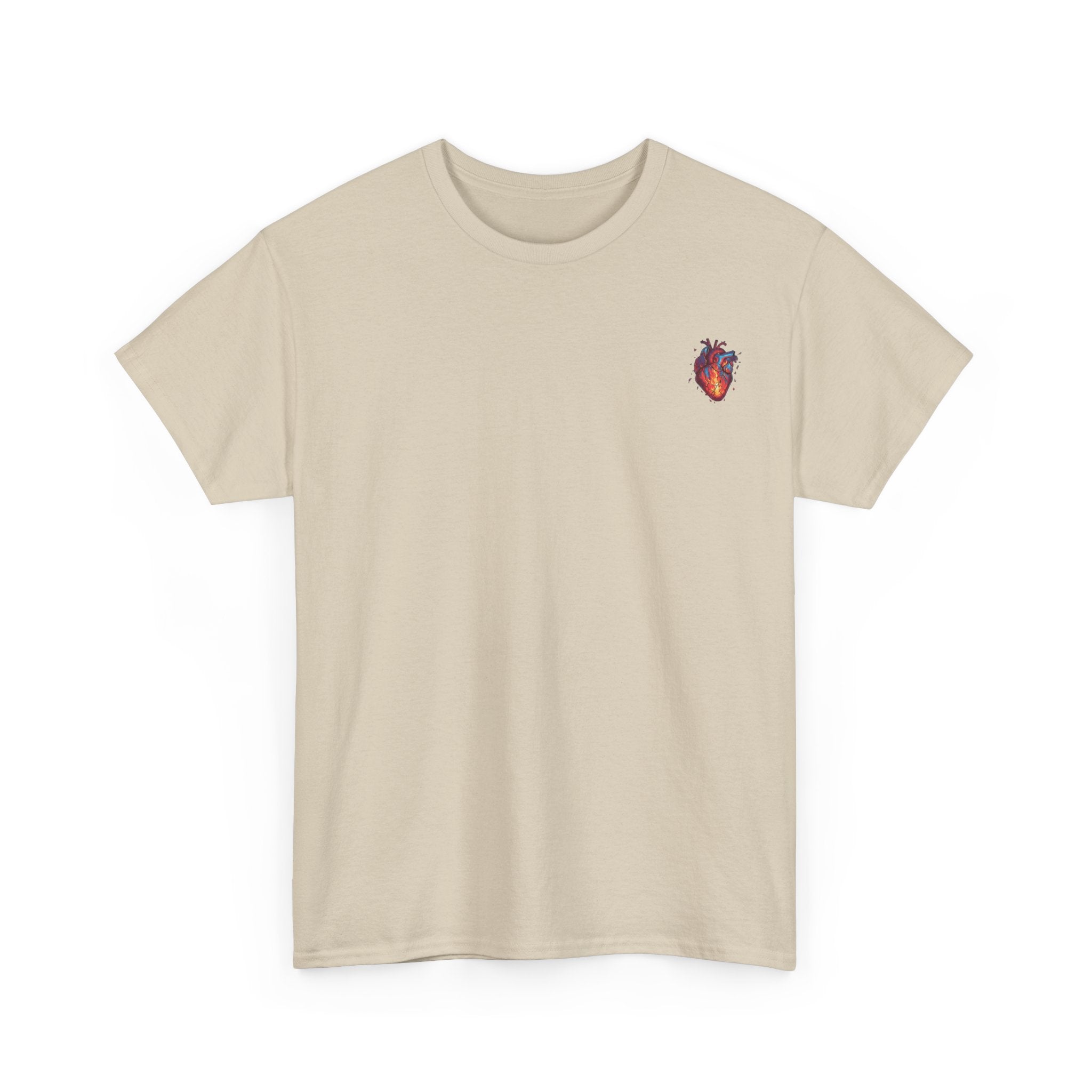 Fire Heart T-Shirt — Small Flaming Heart Graphic Tee
