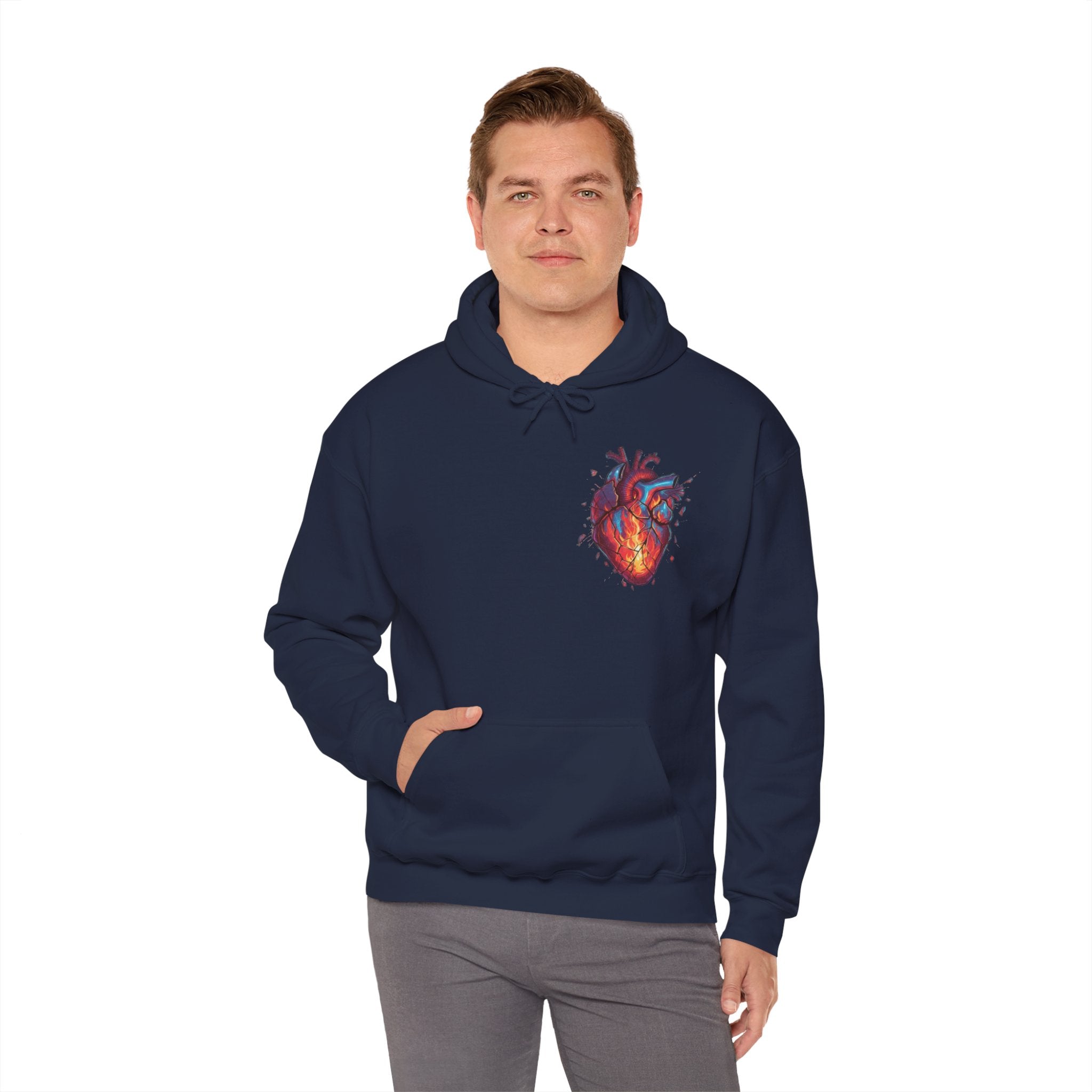 Anatomical Heart Hoodie — Colorful Watercolor Heart Graphic Pullover