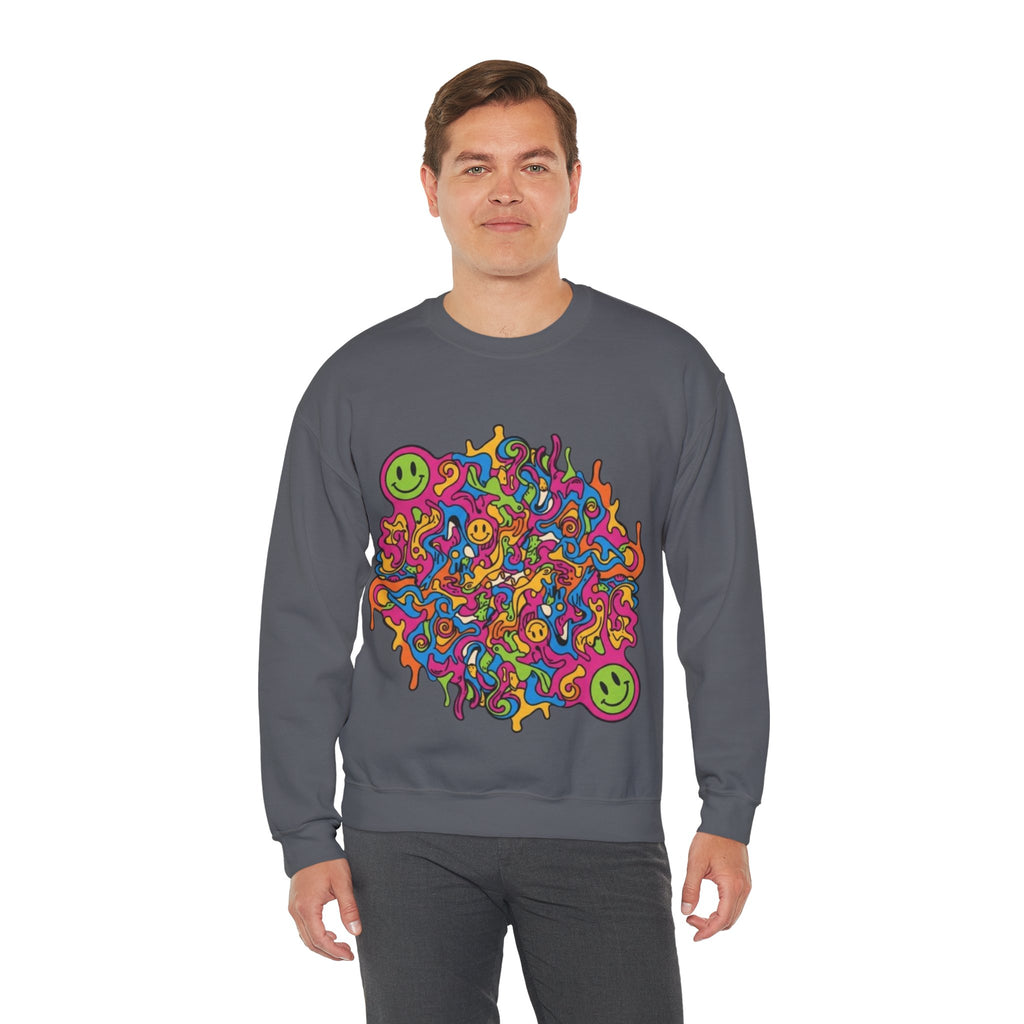Psychedelic Smiley Swirl Crewneck Sweatshirt