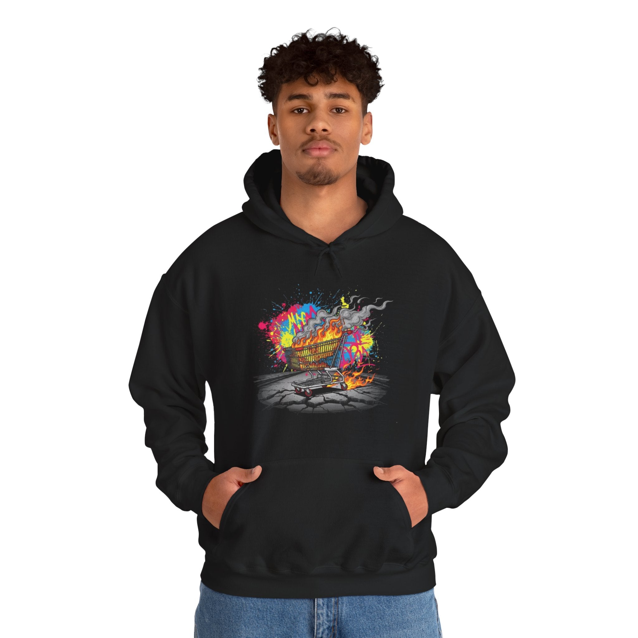 Hoodie — Colorful Campfire Skull Graphic Pullover