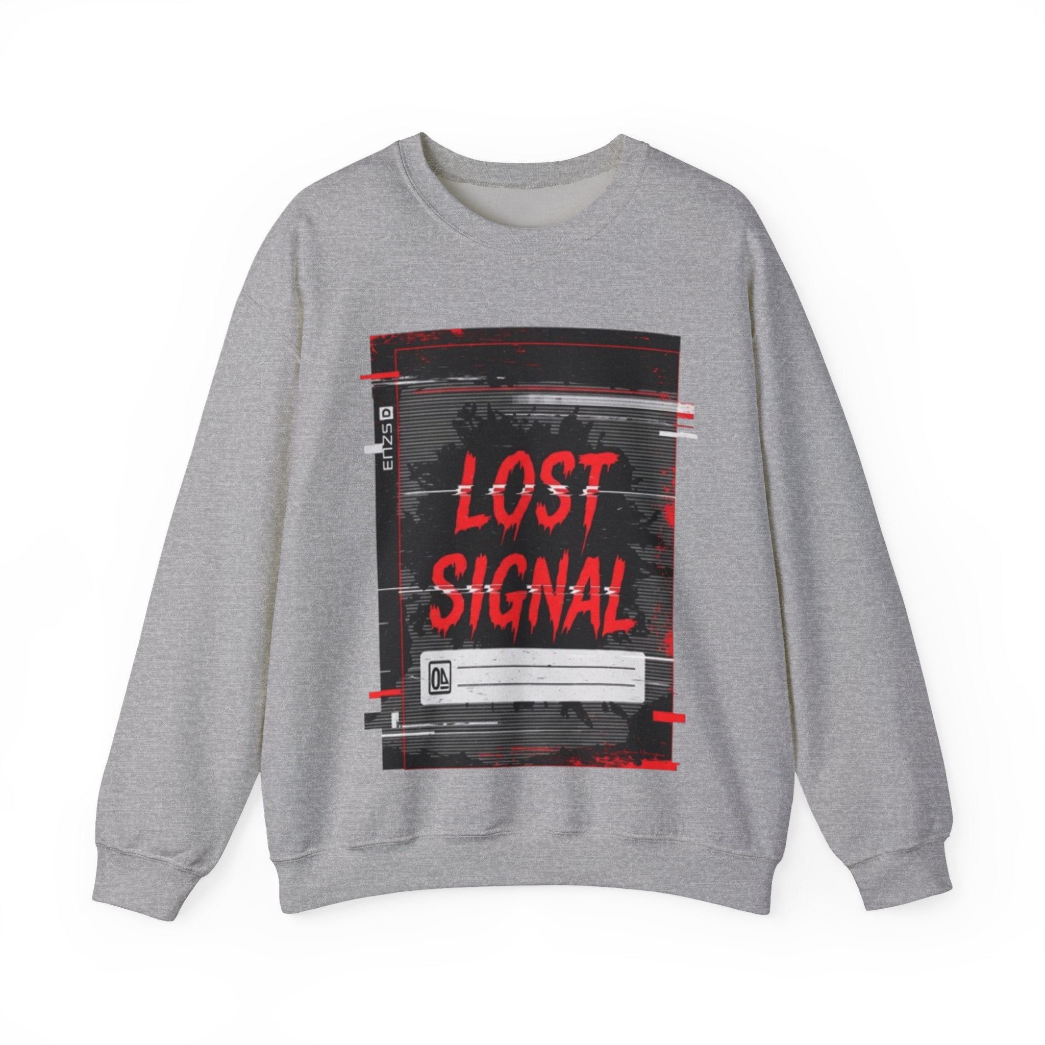 Lost Signal Crewneck Sweatshirt – Retro Glitch Graphic Pullover