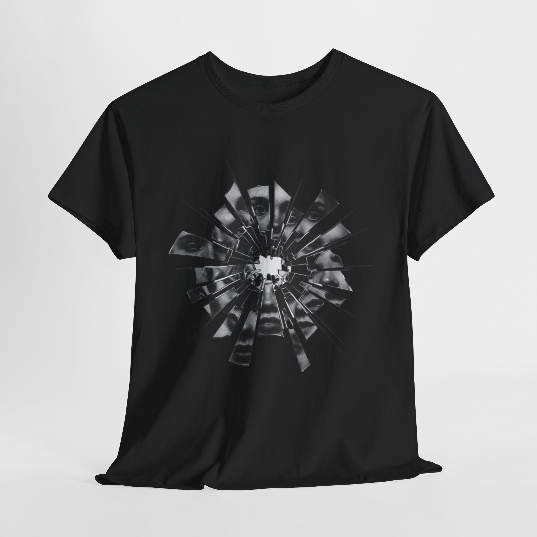 Broken Glass Bullet Hole T‑Shirt — Shattered Window Graphic Tee