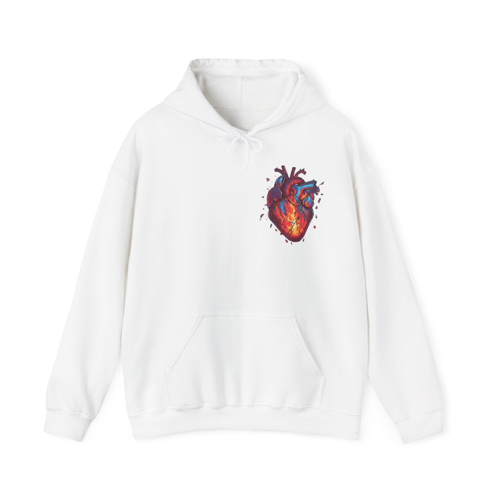 Anatomical Heart Hoodie — Colorful Watercolor Heart Graphic Pullover