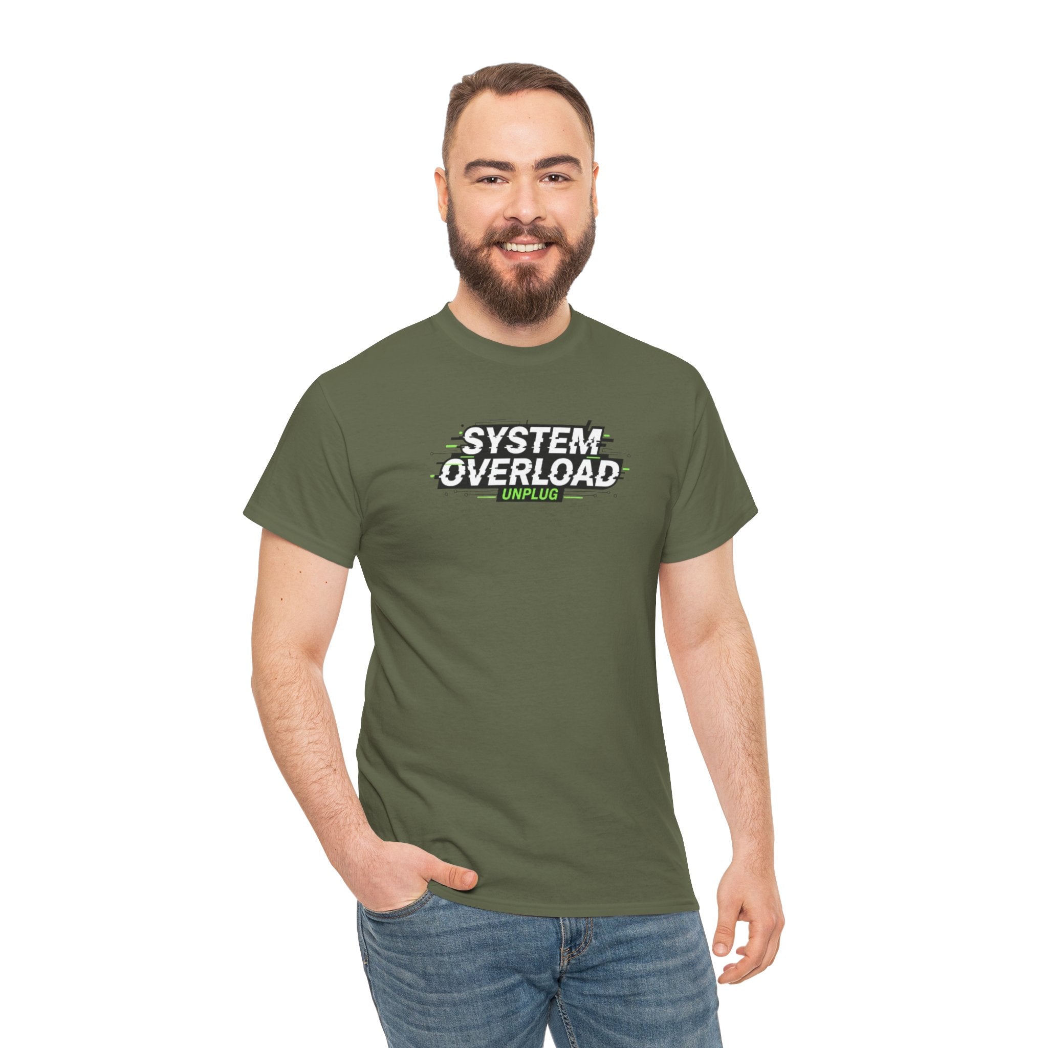 T-Shirt — "System Overload" Glitch Tech Graphic Tee