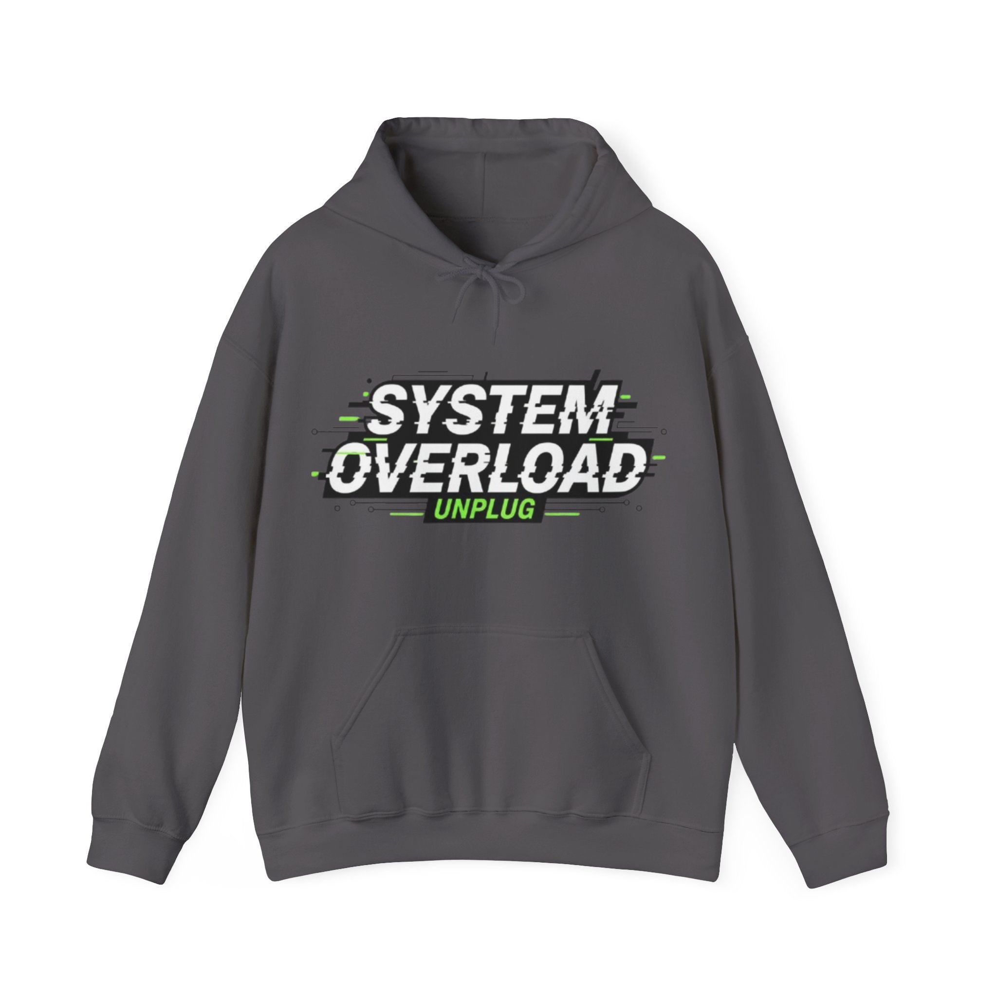 System Overload Hoodie - "Unplug" Retro Glitch Graphic Pullover