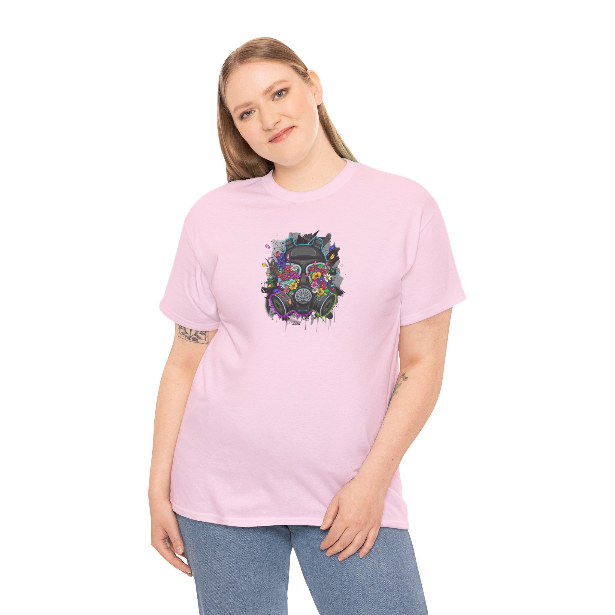 Streetwear Tee — Neon Skull Floral Graphic