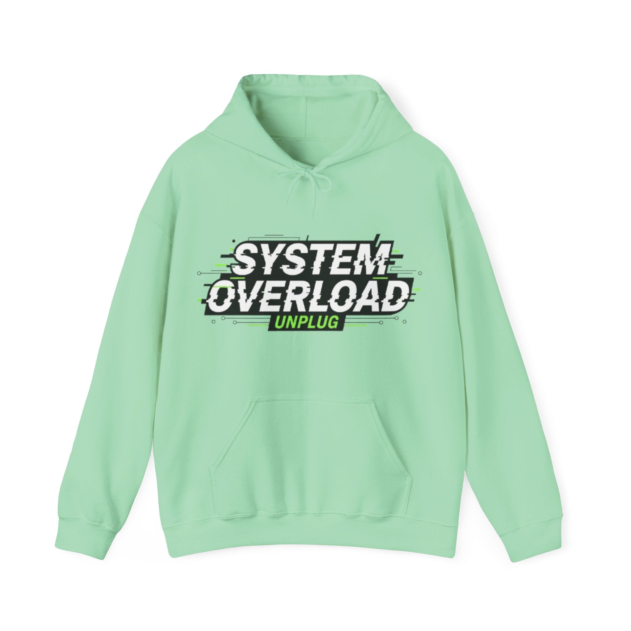 System Overload Hoodie - "Unplug" Retro Glitch Graphic Pullover