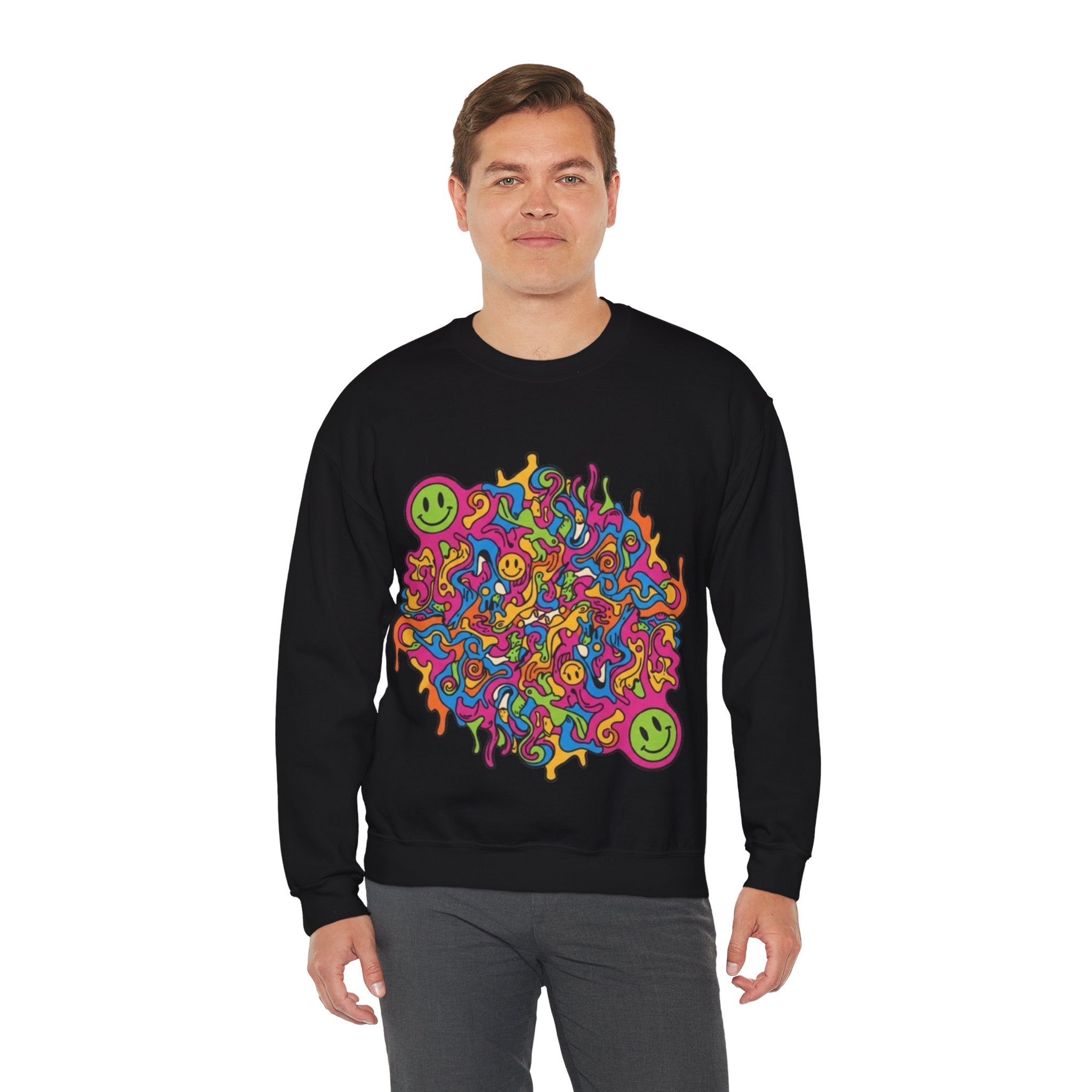 Psychedelic Smiley Swirl Crewneck Sweatshirt