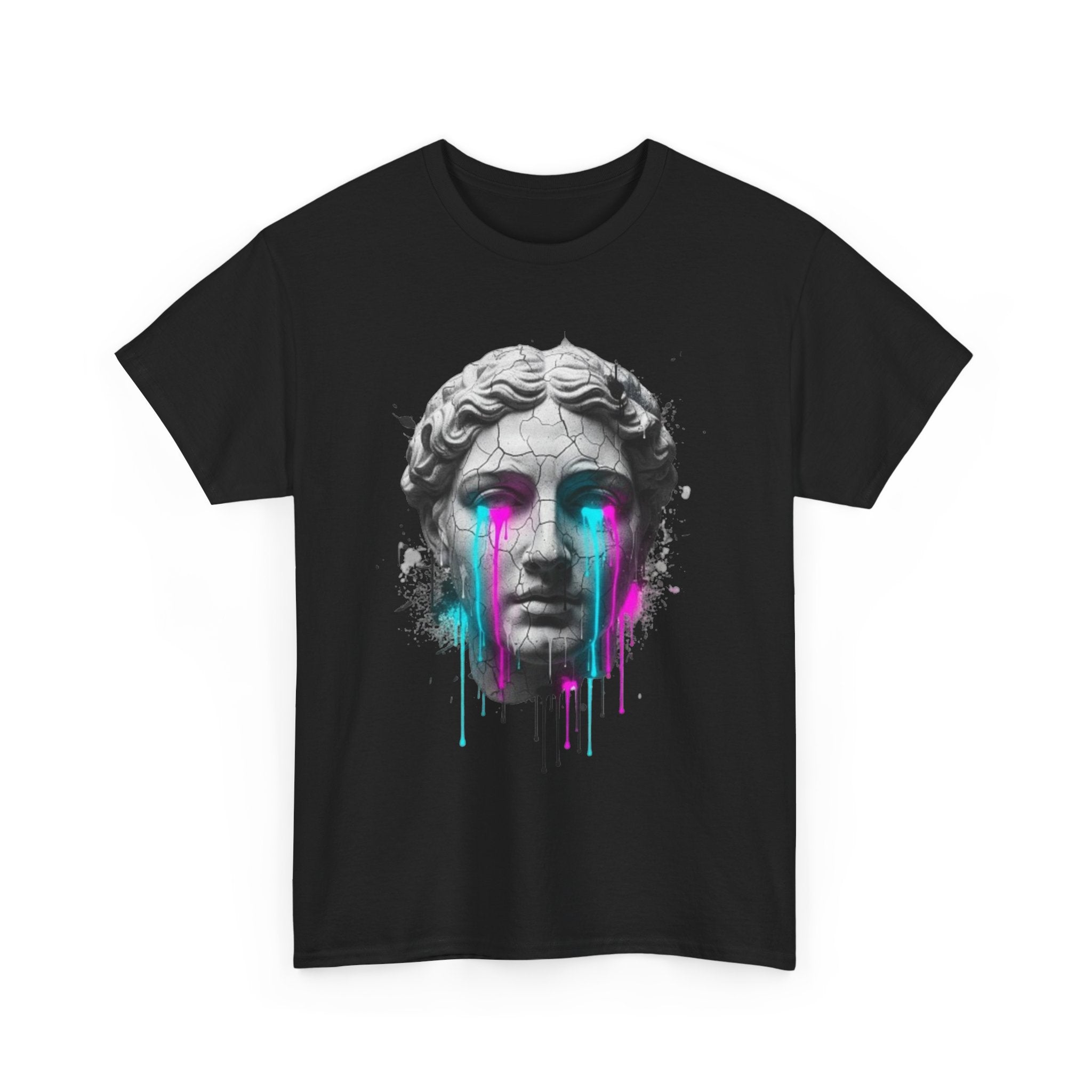 Statue Head Tee — Neon Drip Vaporwave Greek Bust T-Shirt