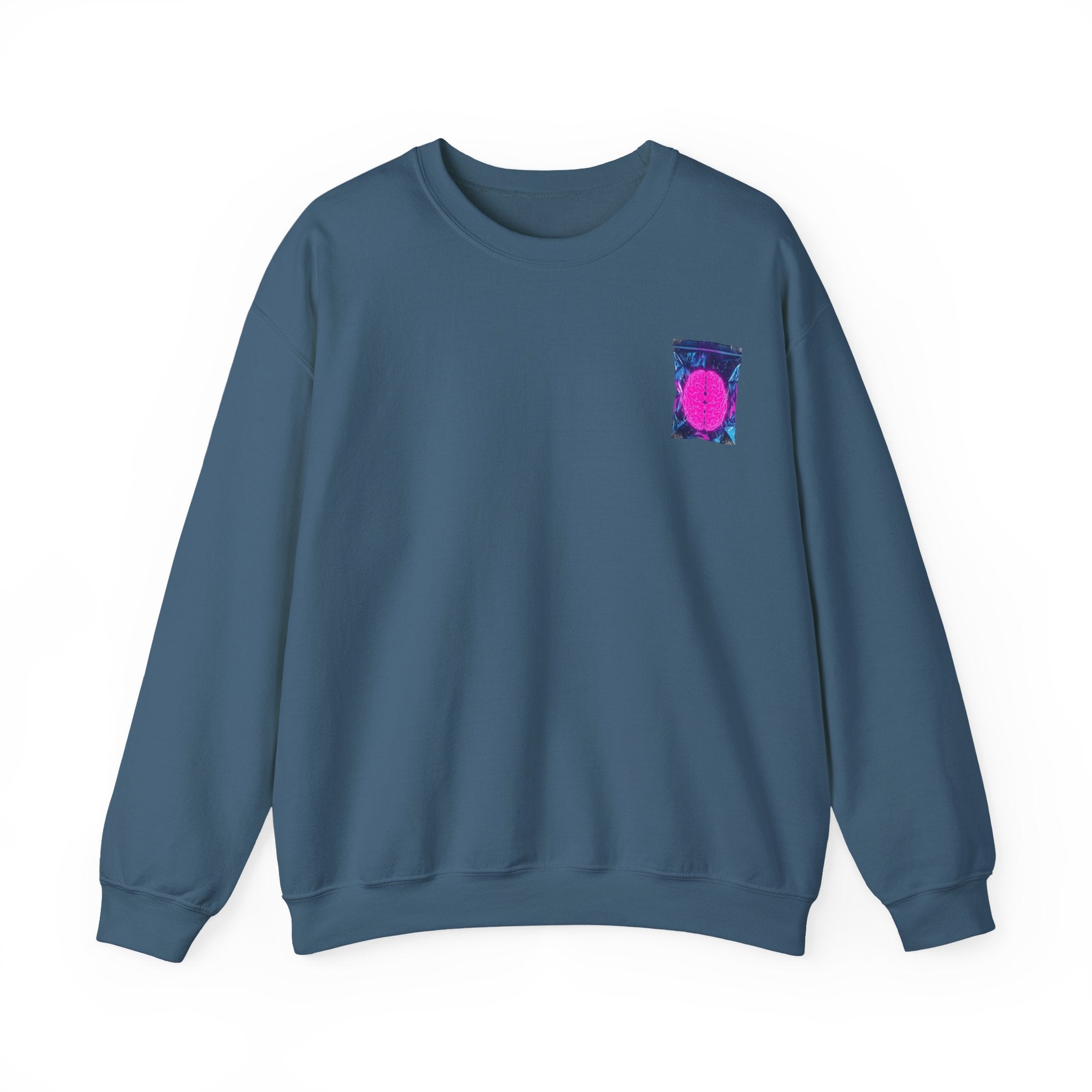 Crewneck Sweatshirt — Retro Pink Dot Pocket Graphic