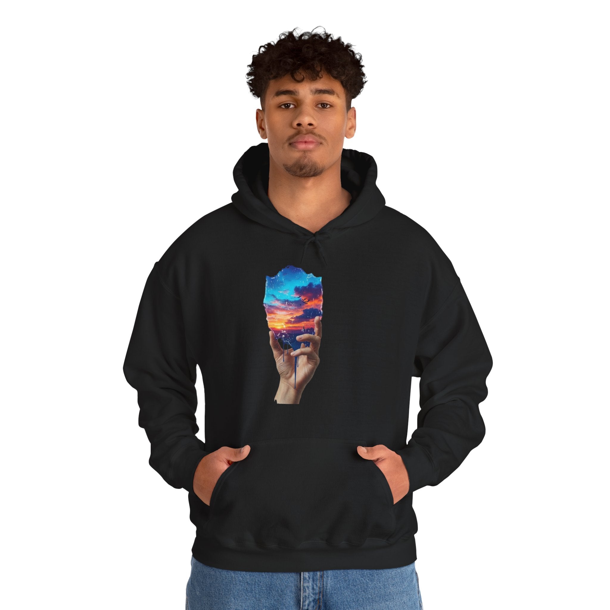 Hoodie — Hand Holding Sunset Sky Art Graphic Pullover