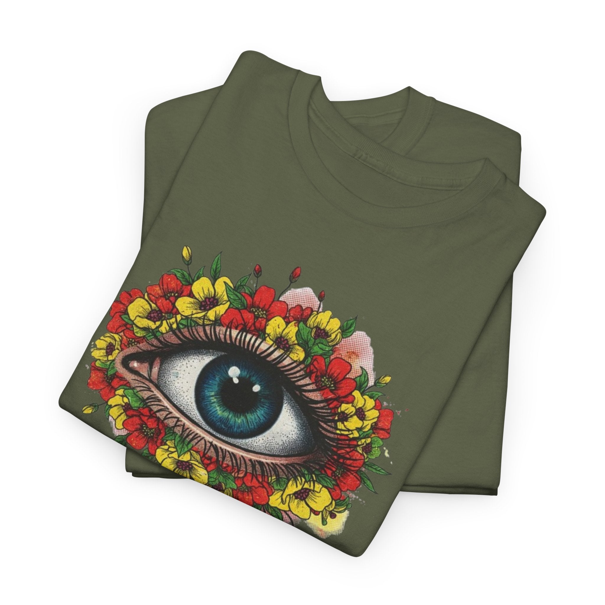Mystic Floral Eye T-Shirt — Botanical All-Seeing Eye Graphic Tee