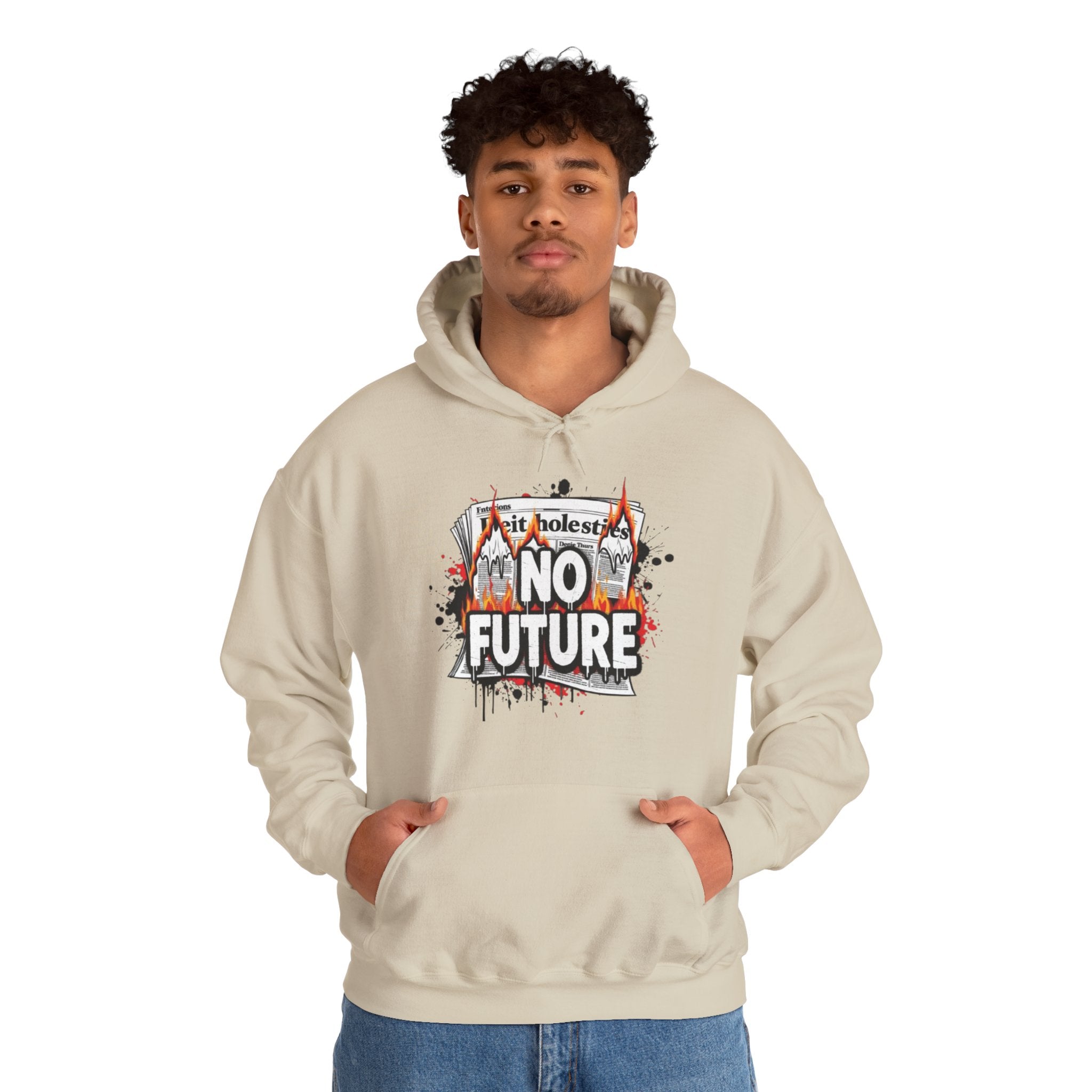 No Future Graphic Hoodie — Punk Streetwear Hoodie with 'No Future' Graffiti Design